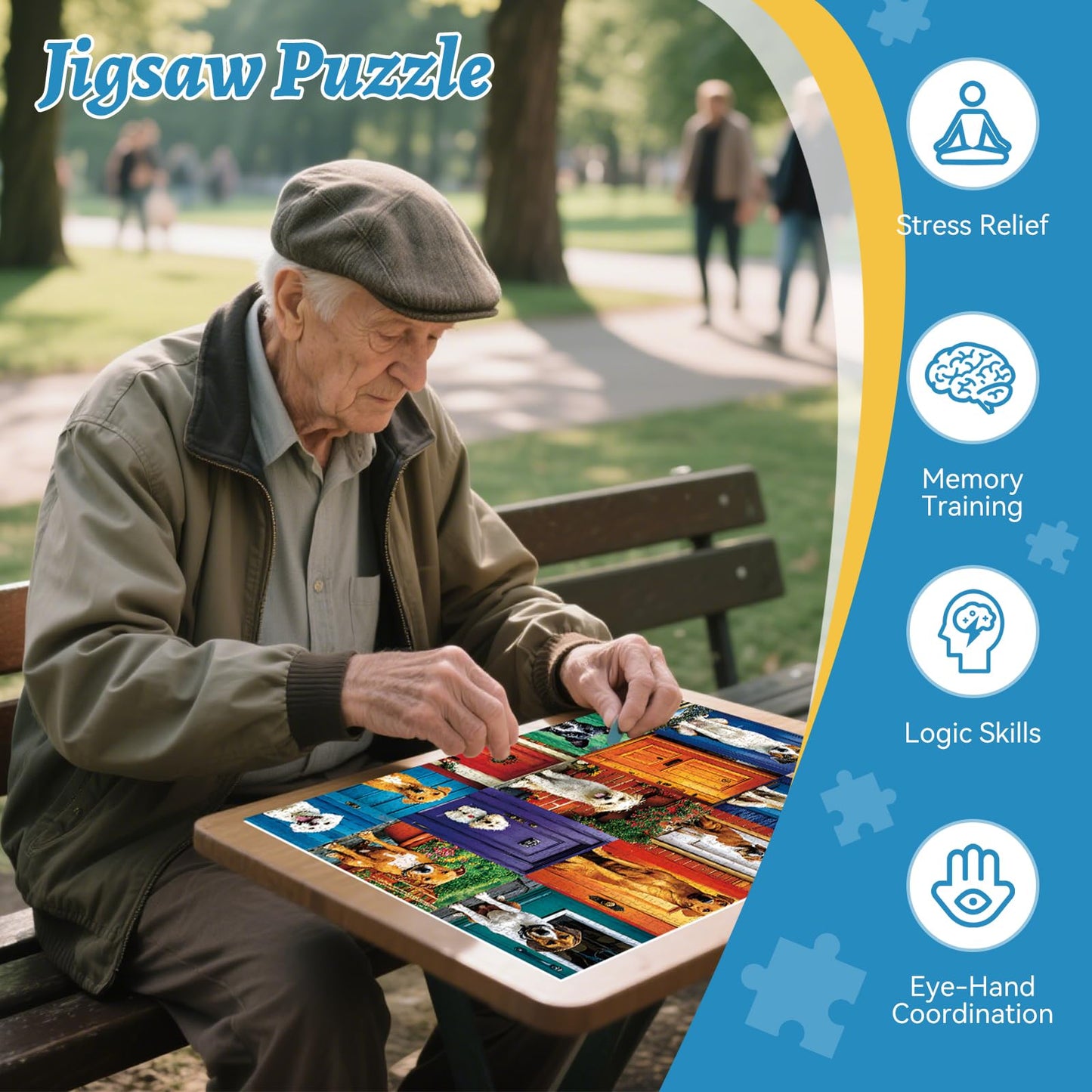 HQXXJW 500 Piece Jigsaw Puzzle for Adults – Cute Dogs & Doors Design | Unique Home Decor & Relaxation