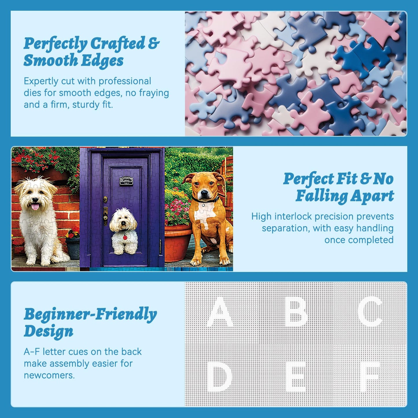 HQXXJW 500 Piece Jigsaw Puzzle for Adults – Cute Dogs & Doors Design | Unique Home Decor & Relaxation