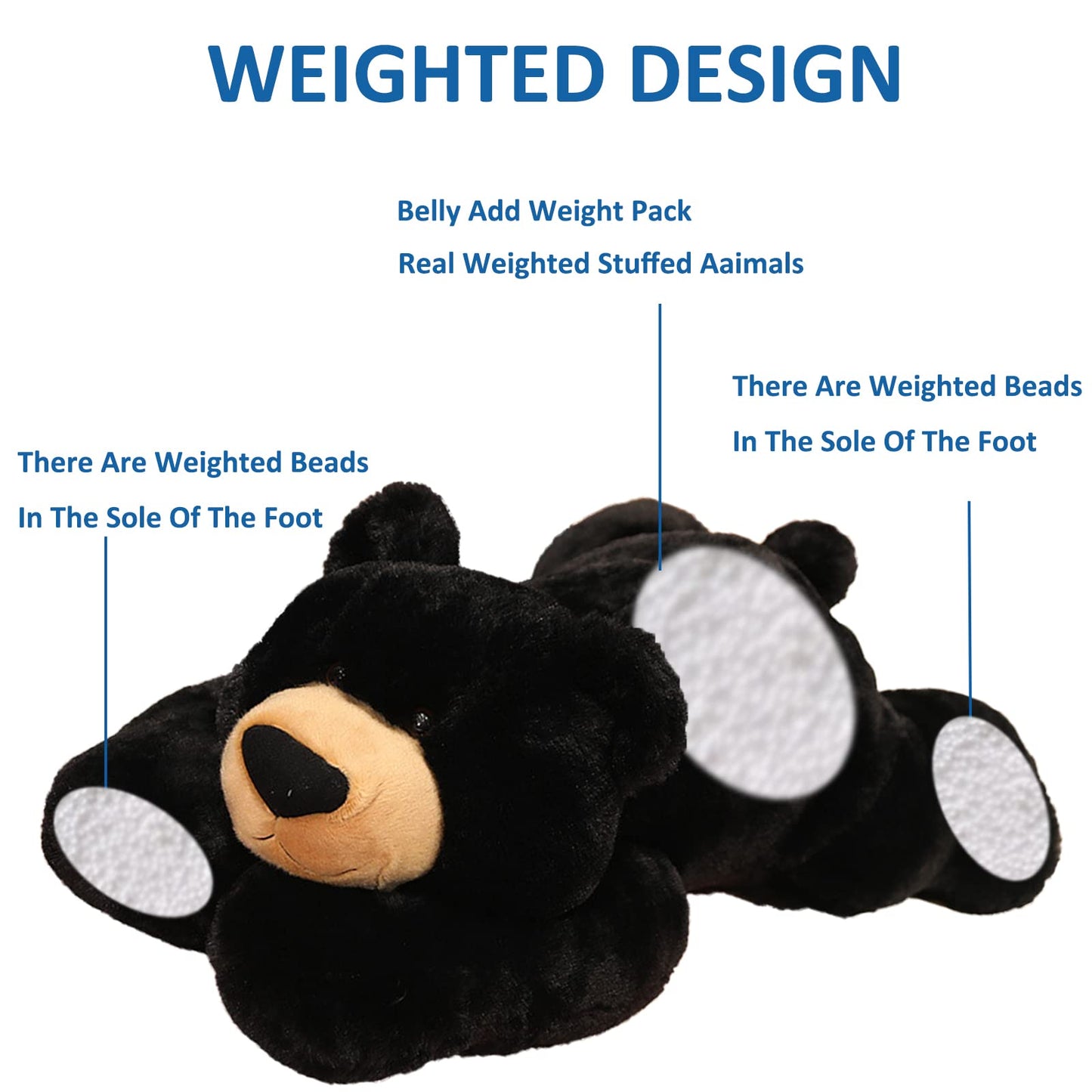 Hronsa Weighted Bear Plush Pillow – 29.5in, 6.2lb Weighted Stuffed Animal for Adults & Kids