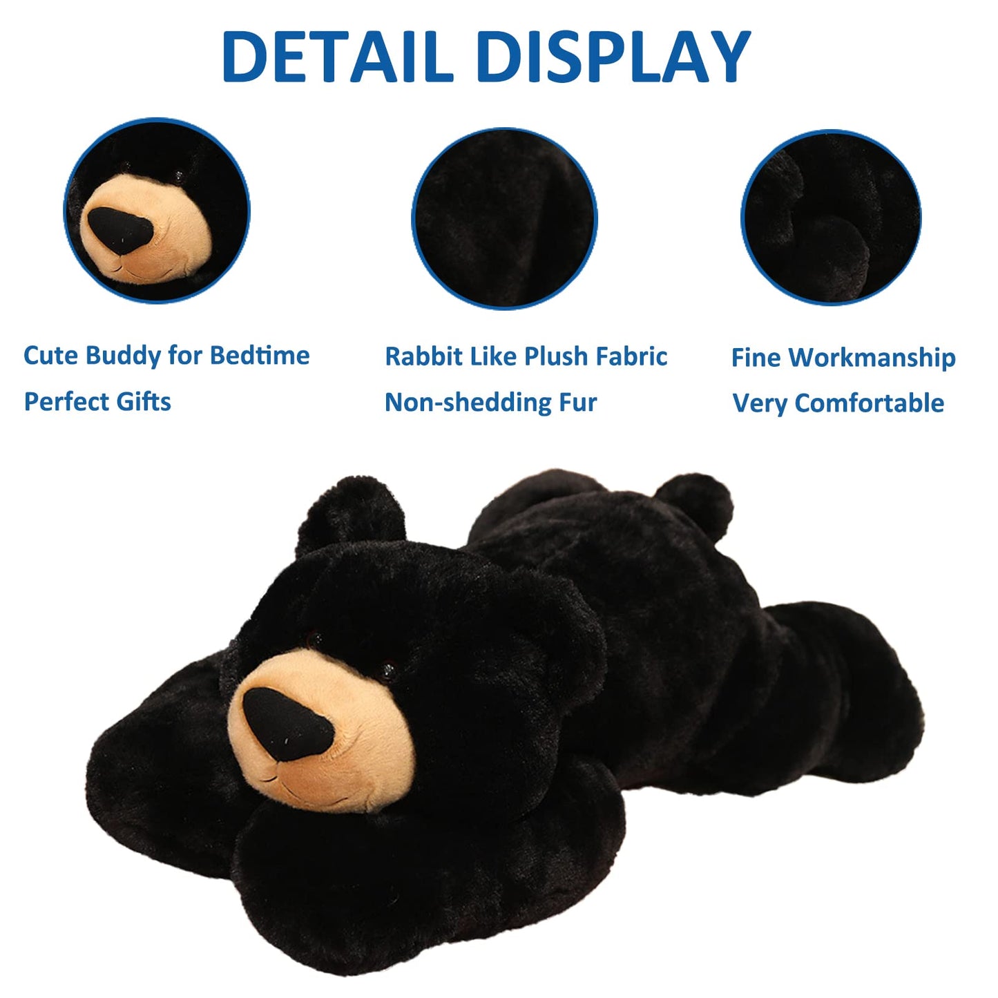 Hronsa Weighted Bear Plush Pillow – 29.5in, 6.2lb Weighted Stuffed Animal for Adults & Kids
