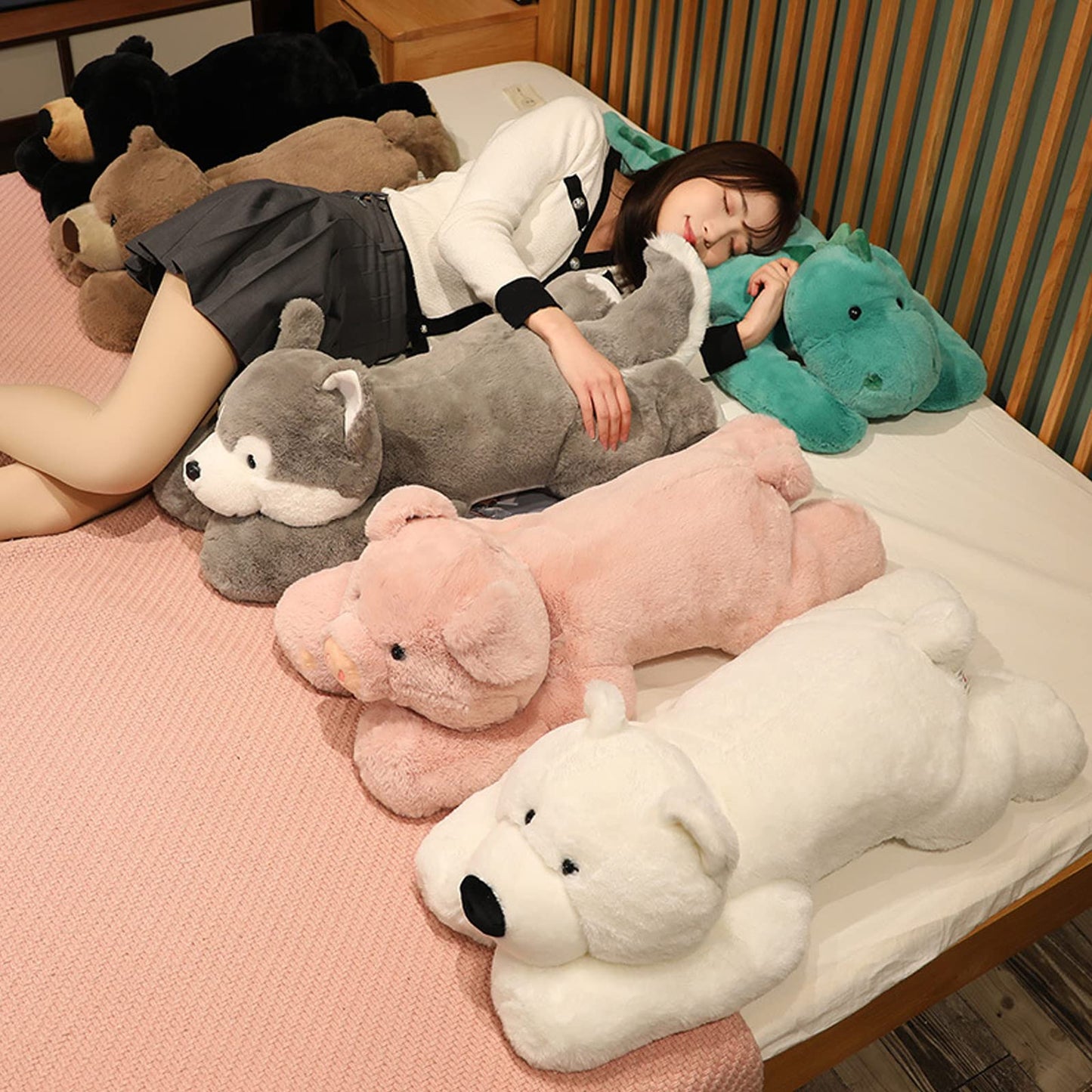 Hronsa Weighted Bear Plush Pillow – 29.5in, 6.2lb Weighted Stuffed Animal for Adults & Kids