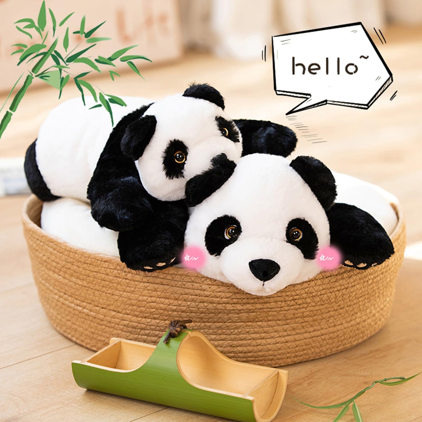 Hronsa Weighted Panda Plush Pillow Toy – 39.3" (100 cm), 2.86 lbs | Cozy Plush Gift for Kids & Adults