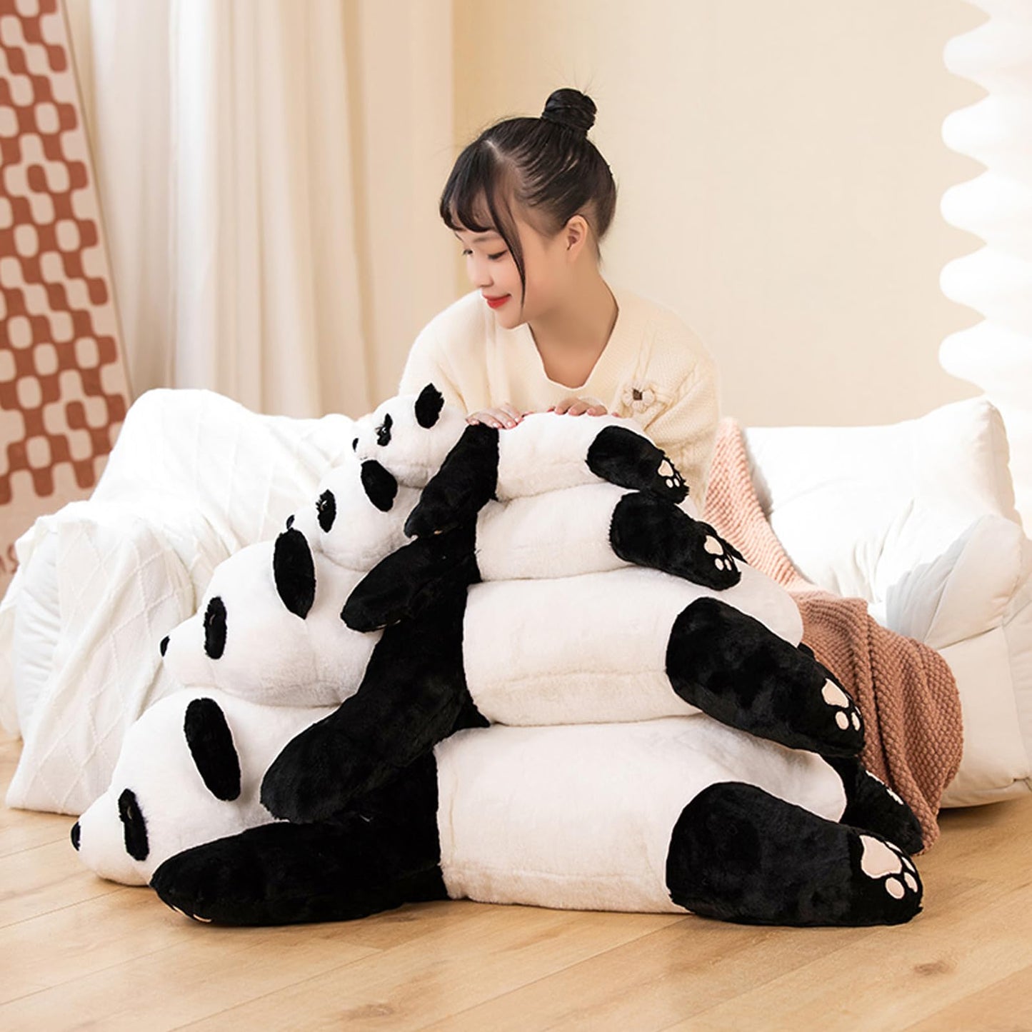 Hronsa Weighted Panda Plush Pillow Toy – 39.3" (100 cm), 2.86 lbs | Cozy Plush Gift for Kids & Adults