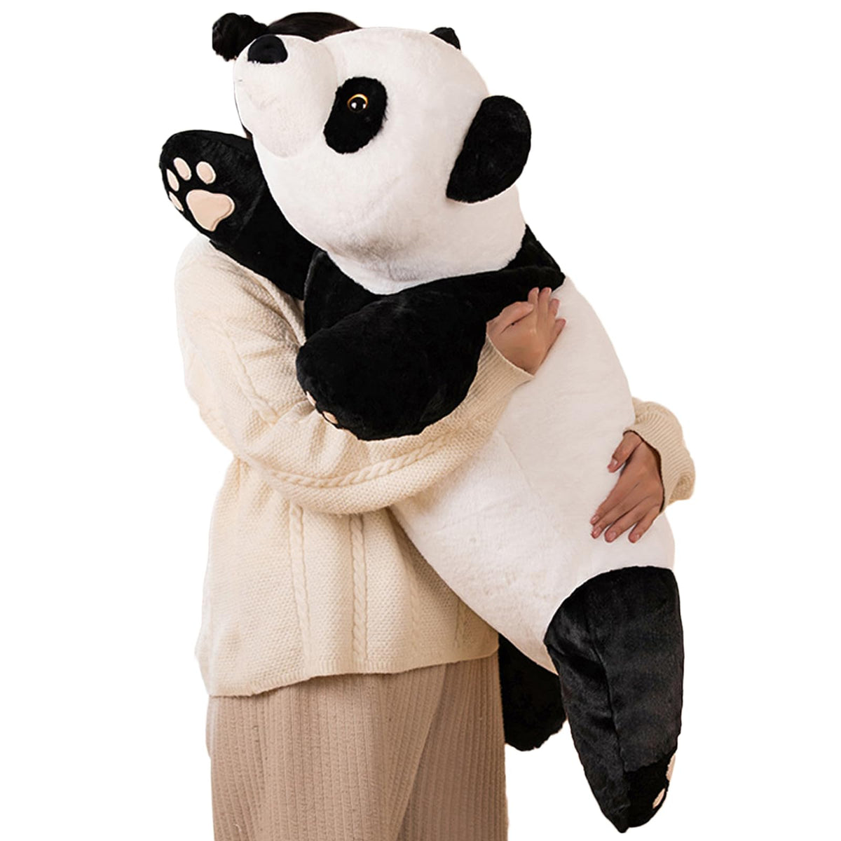 Hronsa Weighted Panda Plush Pillow Toy – 39.3" (100 cm), 2.86 lbs | Cozy Plush Gift for Kids & Adults