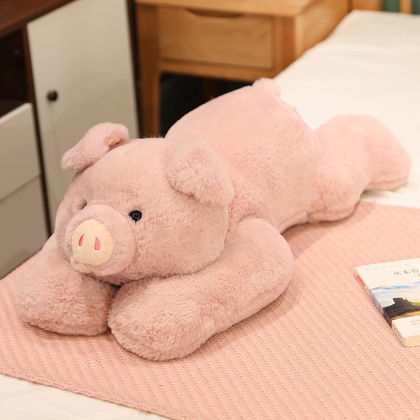 Hronsa Weighted Pig Plush Pillow – 29.5in, 6.2lbs, Soft Weighted Stuffed Animal