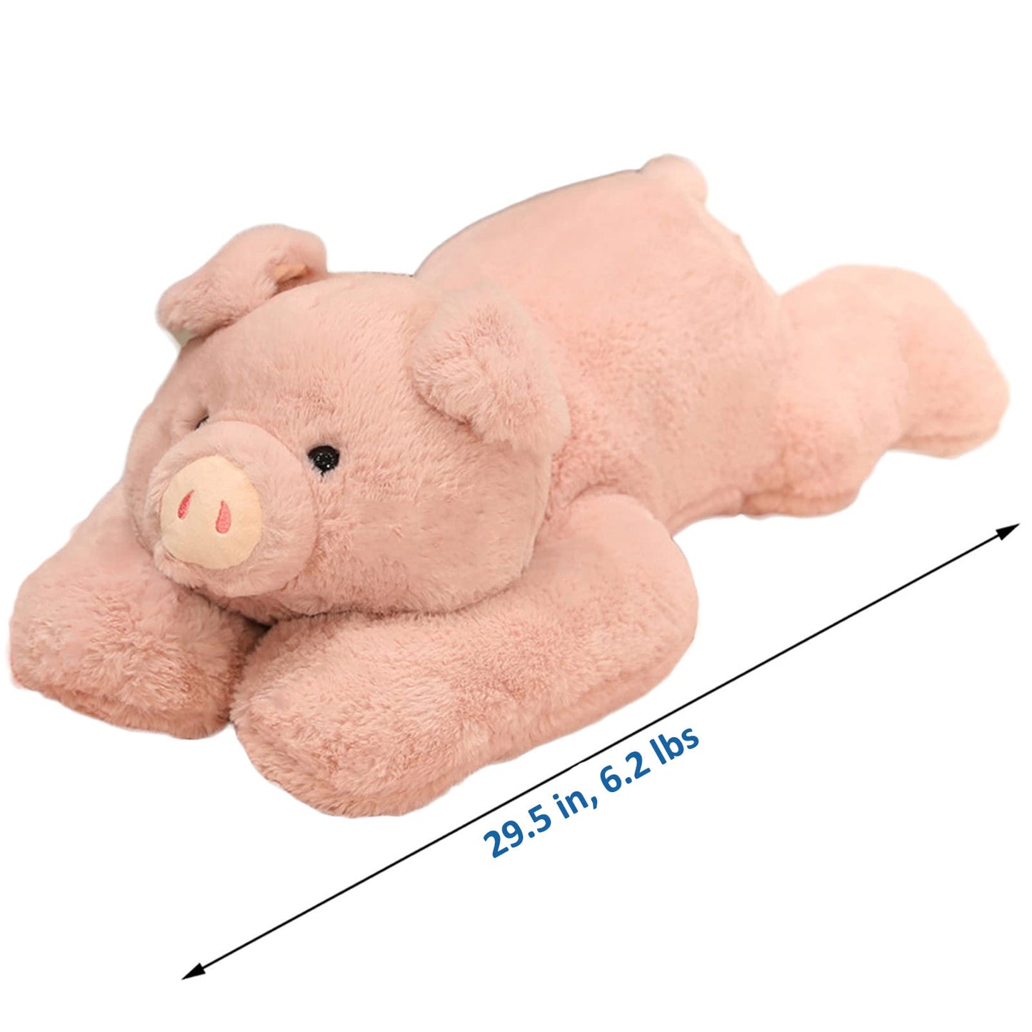 Hronsa Weighted Pig Plush Pillow – 29.5in, 6.2lbs, Soft Weighted Stuffed Animal