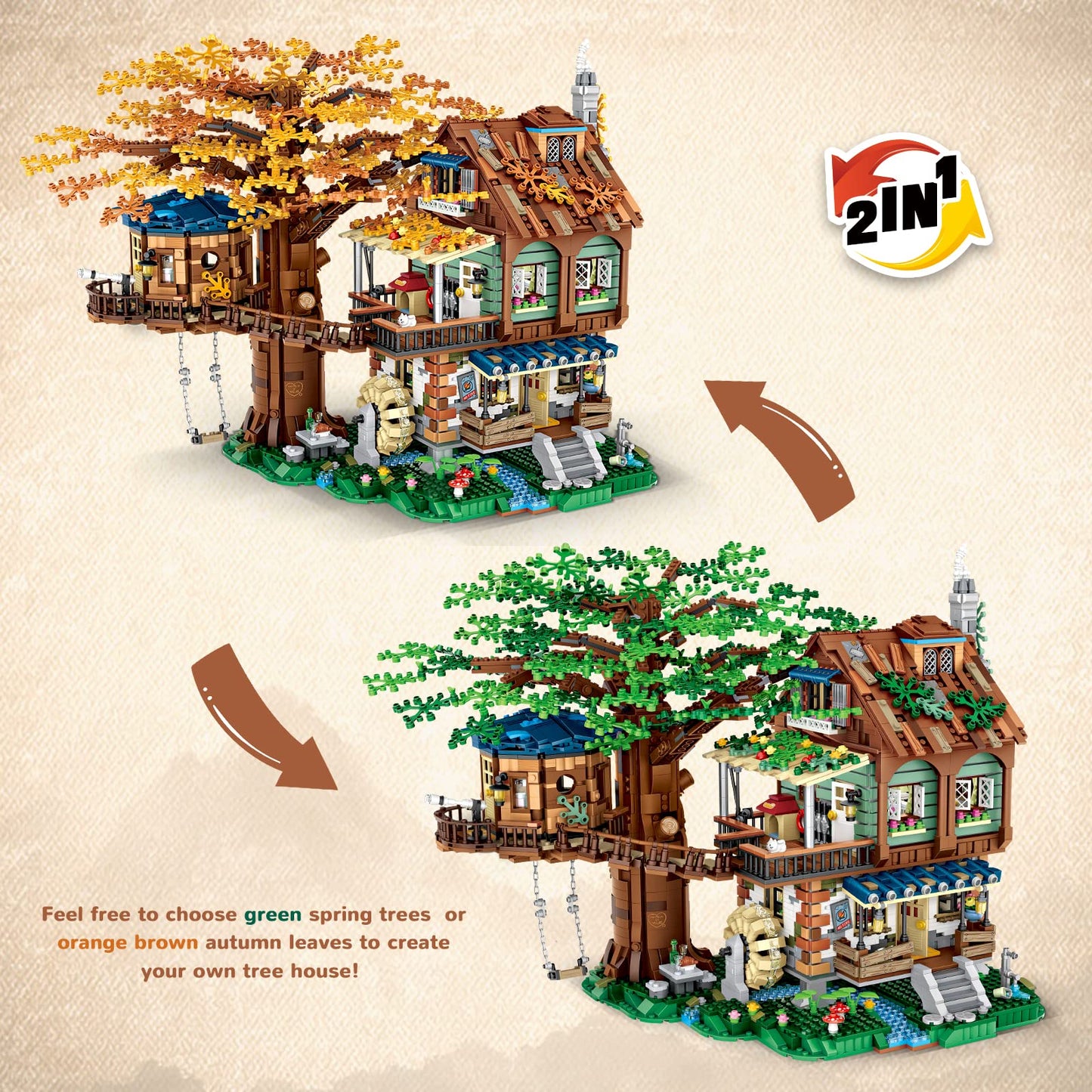 HSANHE Idea Tree House Bricks Set – 4761-Piece Tree House for Adults 14+