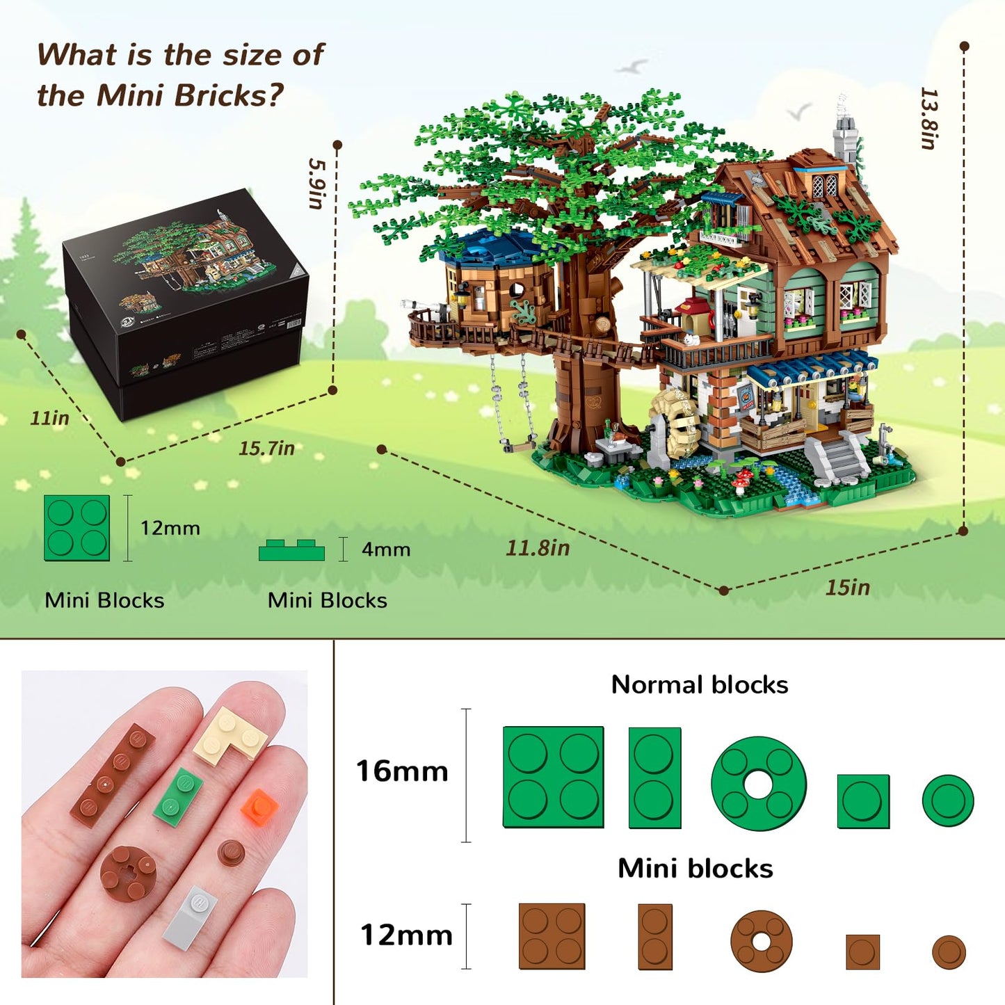 HSANHE Idea Tree House Bricks Set – 4761-Piece Tree House for Adults 14+