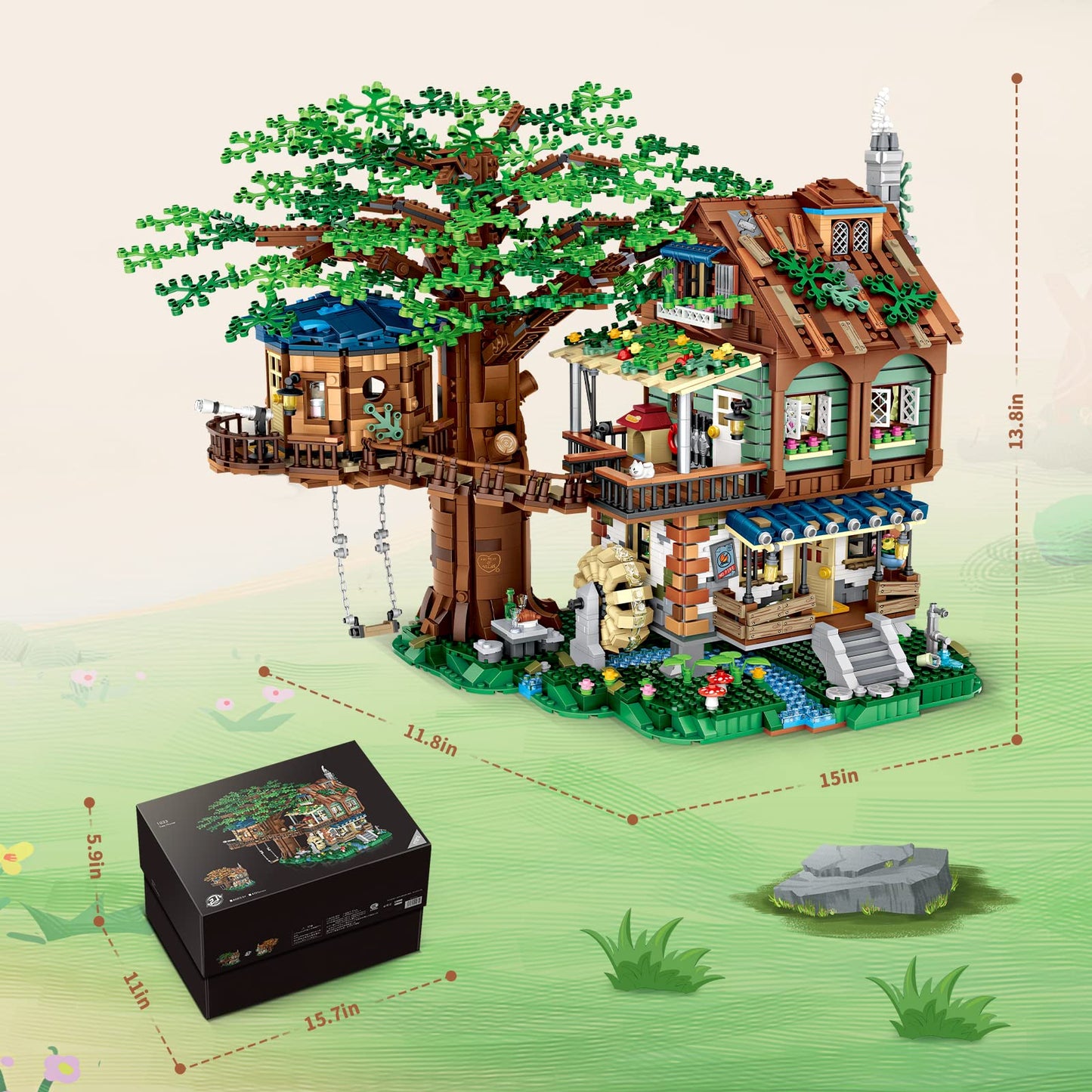 HSANHE Idea Tree House Bricks Set – 4761-Piece Tree House for Adults 14+