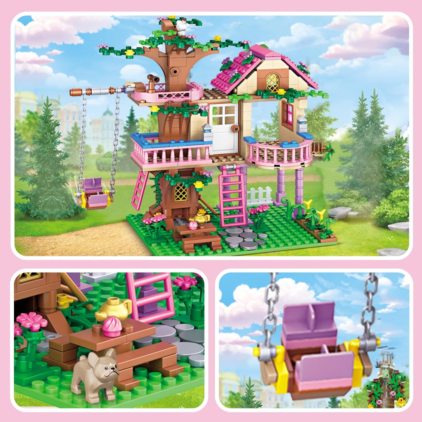 HSANHE Tree House Building Set – 504-Piece Forest Kit for Kids 6-12