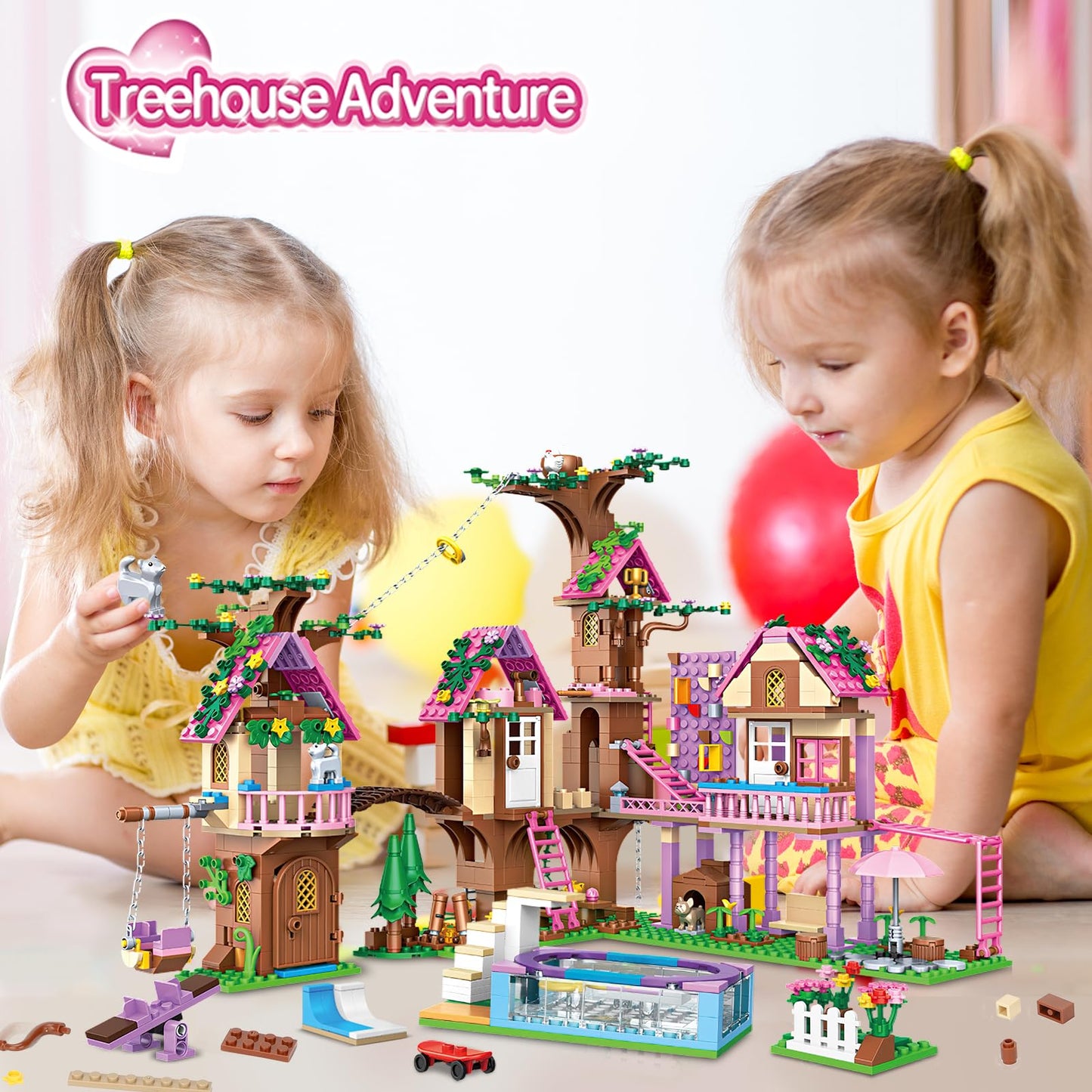HSANHE Tree House Building Set — 1050-Piece Forest House Kit, Lego Friends Compatible (Ages 6-12)