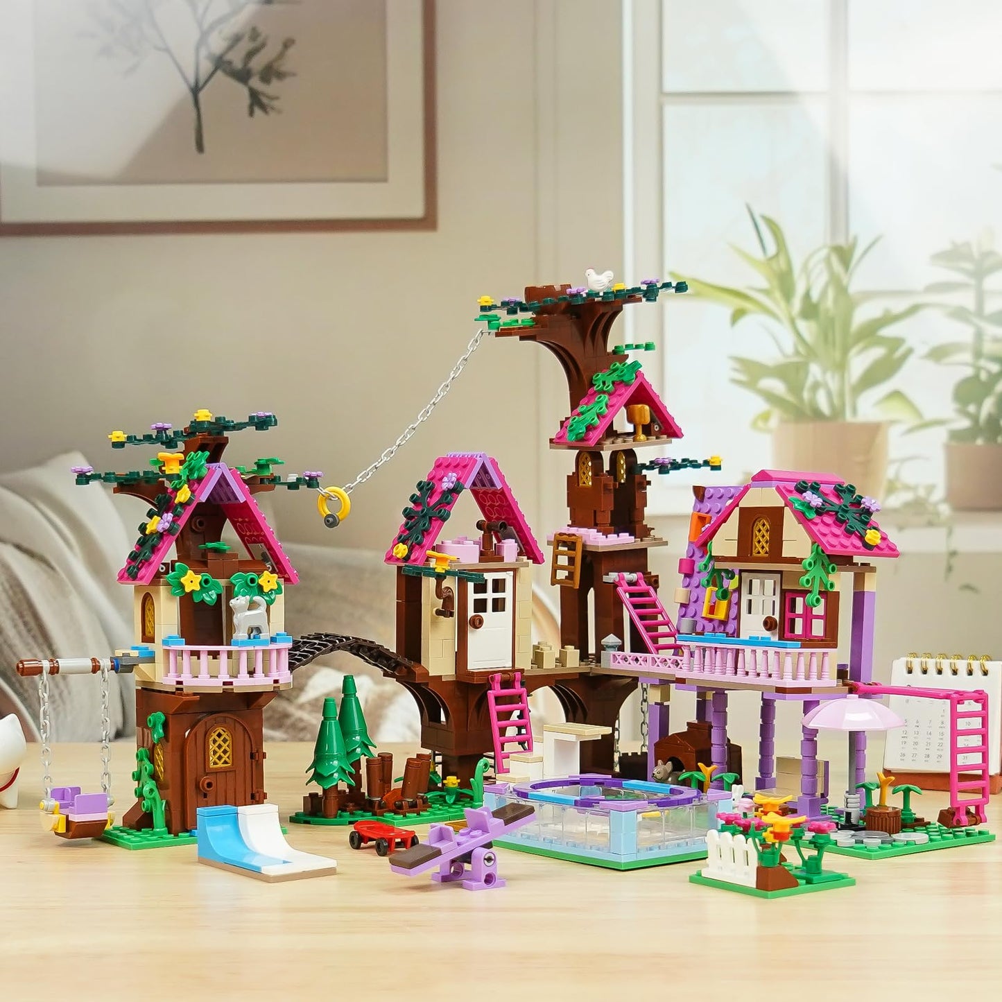 HSANHE Tree House Building Set — 1050-Piece Forest House Kit, Lego Friends Compatible (Ages 6-12)