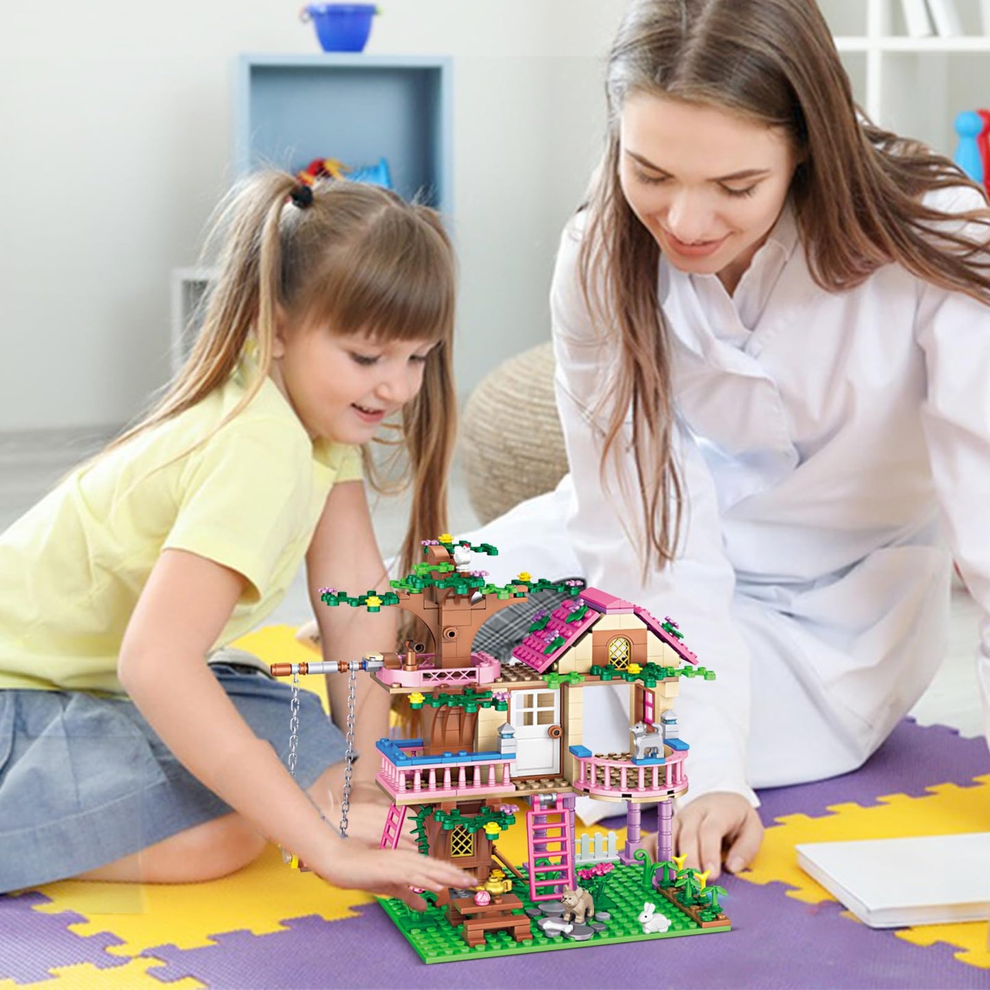 HSANHE Tree House Building Set – 504-Piece Forest Kit for Kids 6-12