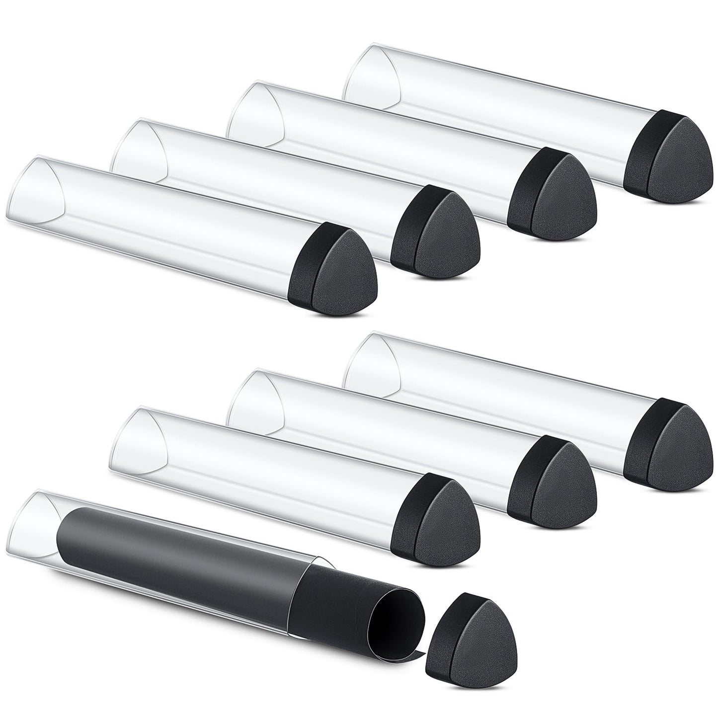 Hsei 8-Pcs Prism Playmat Tube — 15-Inch Poster Holder, Card Storage, Won't Roll Off Surfaces
