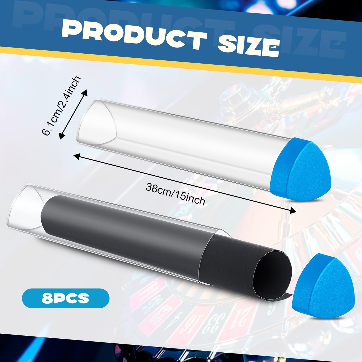 Hsei 8-Pcs Prism Playmat Tubes – 15-Inch Storage for Mats & Posters