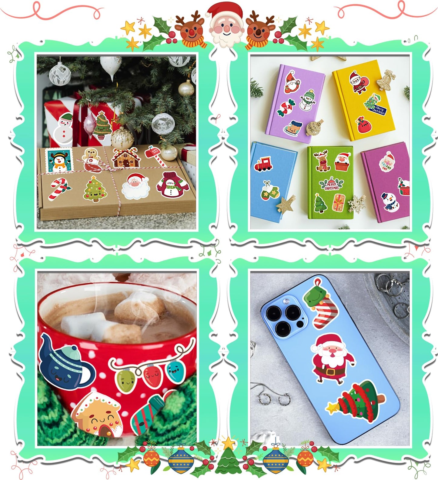 HSHFAMIIY 100Pcs Christmas Stickers for Kids – Stocking Stuffers & Crafts