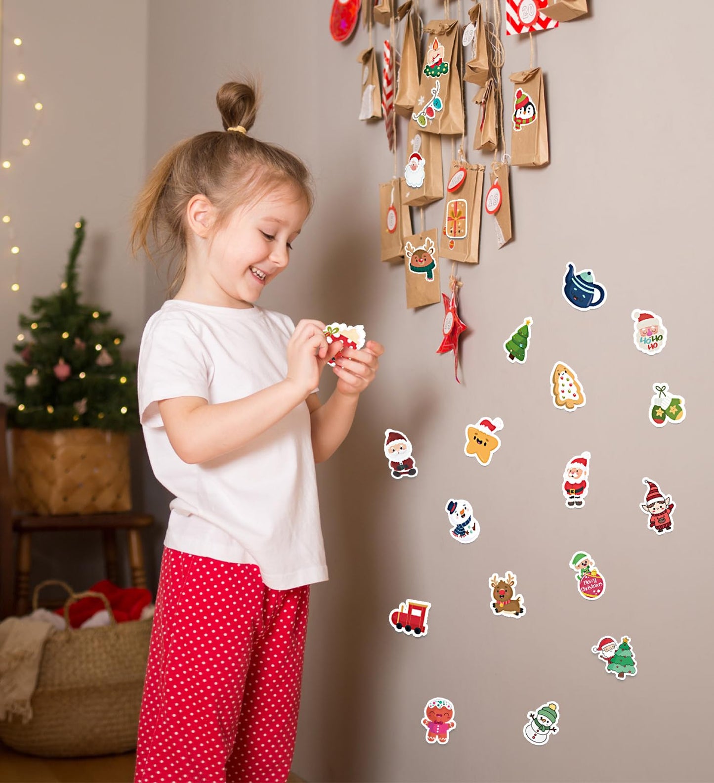 HSHFAMIIY 100Pcs Christmas Stickers for Kids – Stocking Stuffers & Crafts