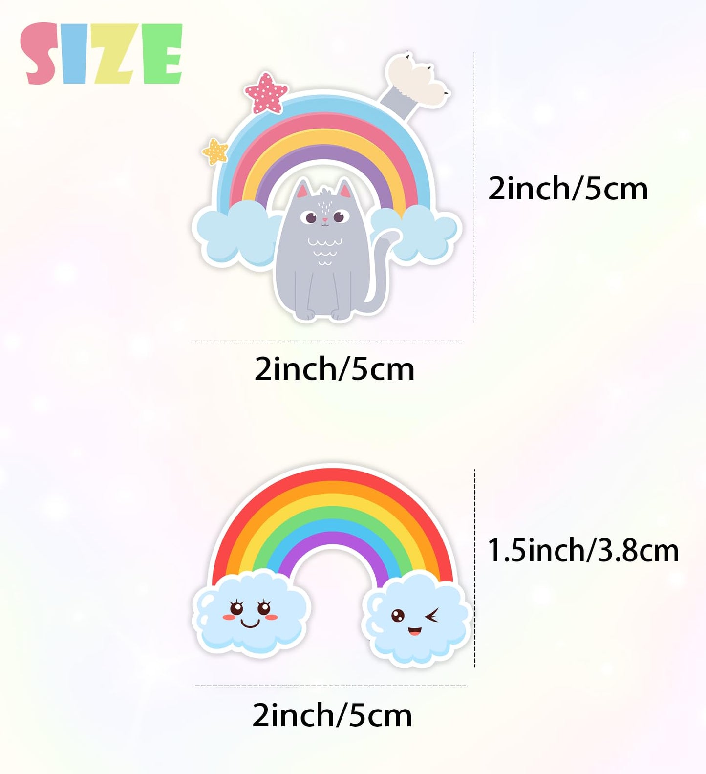 HSHFAMIIY Rainbow Sticker Pack – 100 Waterproof Vinyl Stickers for Kids & Teens