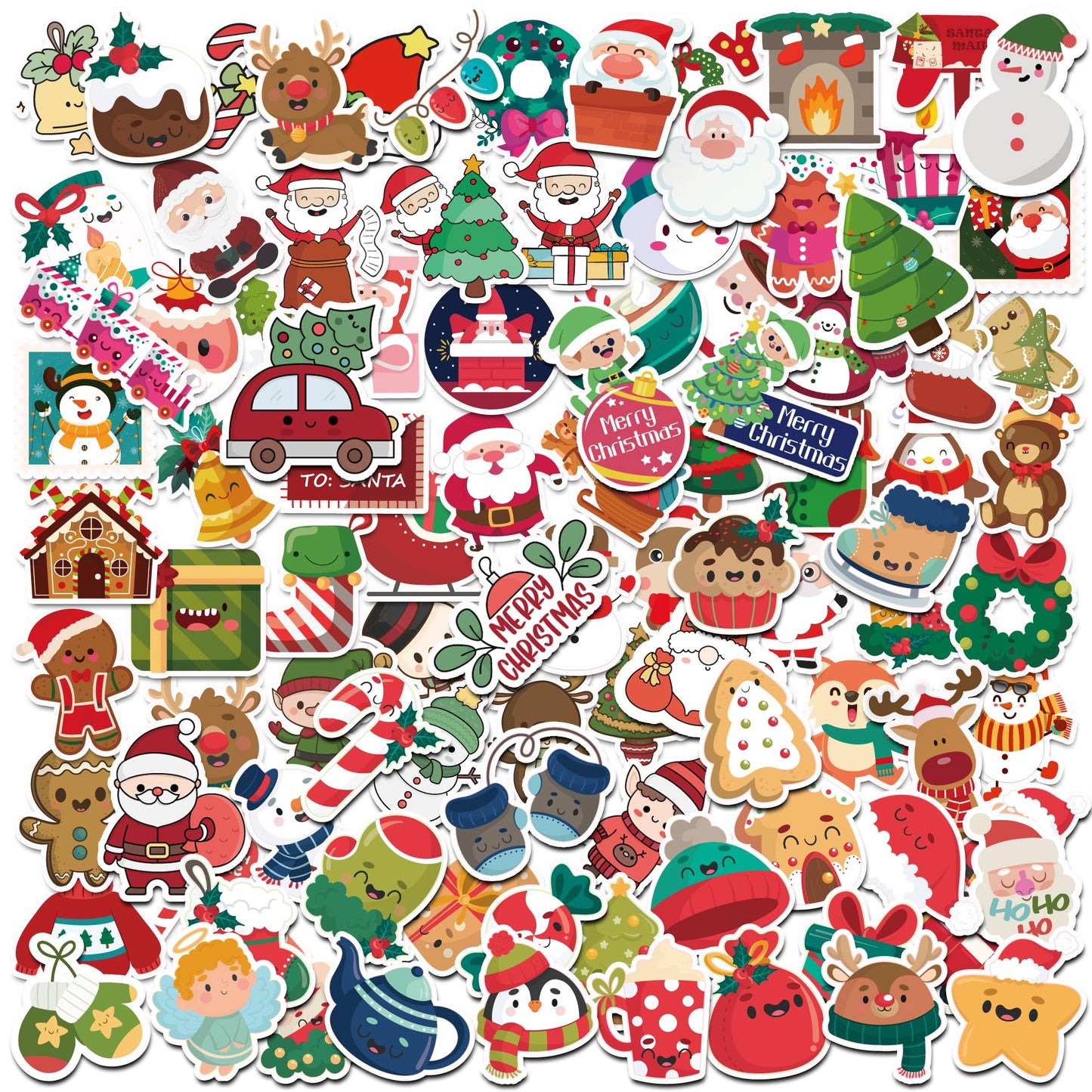 HSHFAMIIY 100Pcs Christmas Stickers for Kids – Stocking Stuffers & Crafts