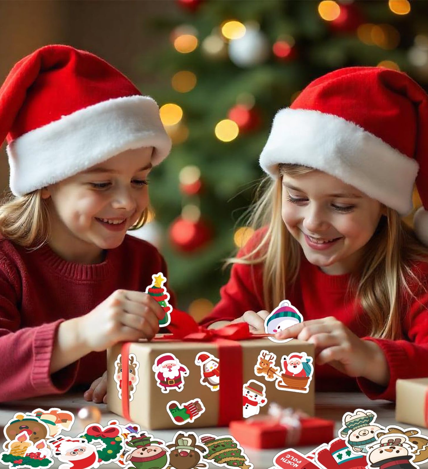 HSHFAMIIY 100Pcs Christmas Stickers for Kids – Stocking Stuffers & Crafts