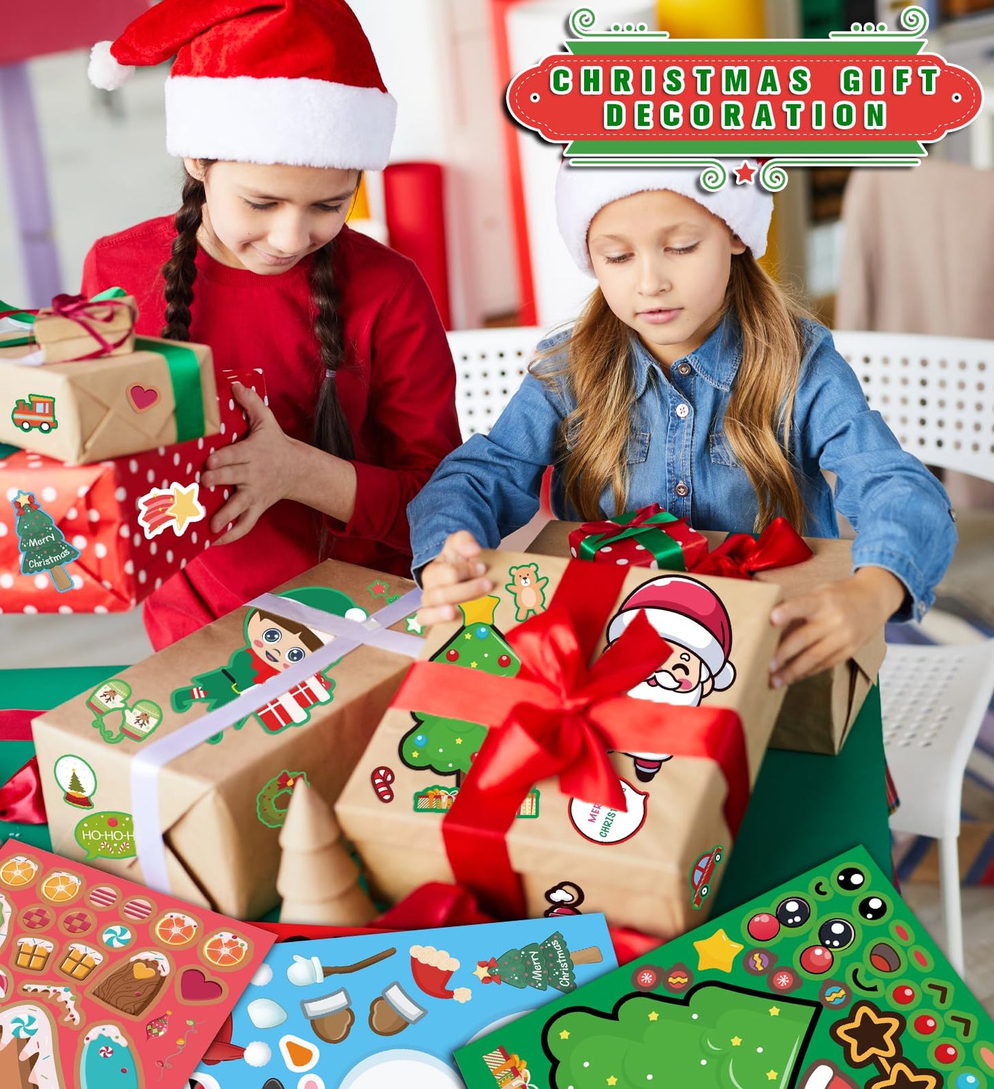 HSHFAMIIY Christmas Stickers – DIY Holiday Crafts & Decorations (24 Sheets)
