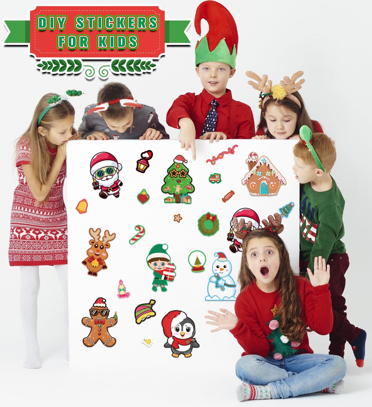 HSHFAMIIY Christmas Stickers – DIY Holiday Crafts & Decorations (24 Sheets)