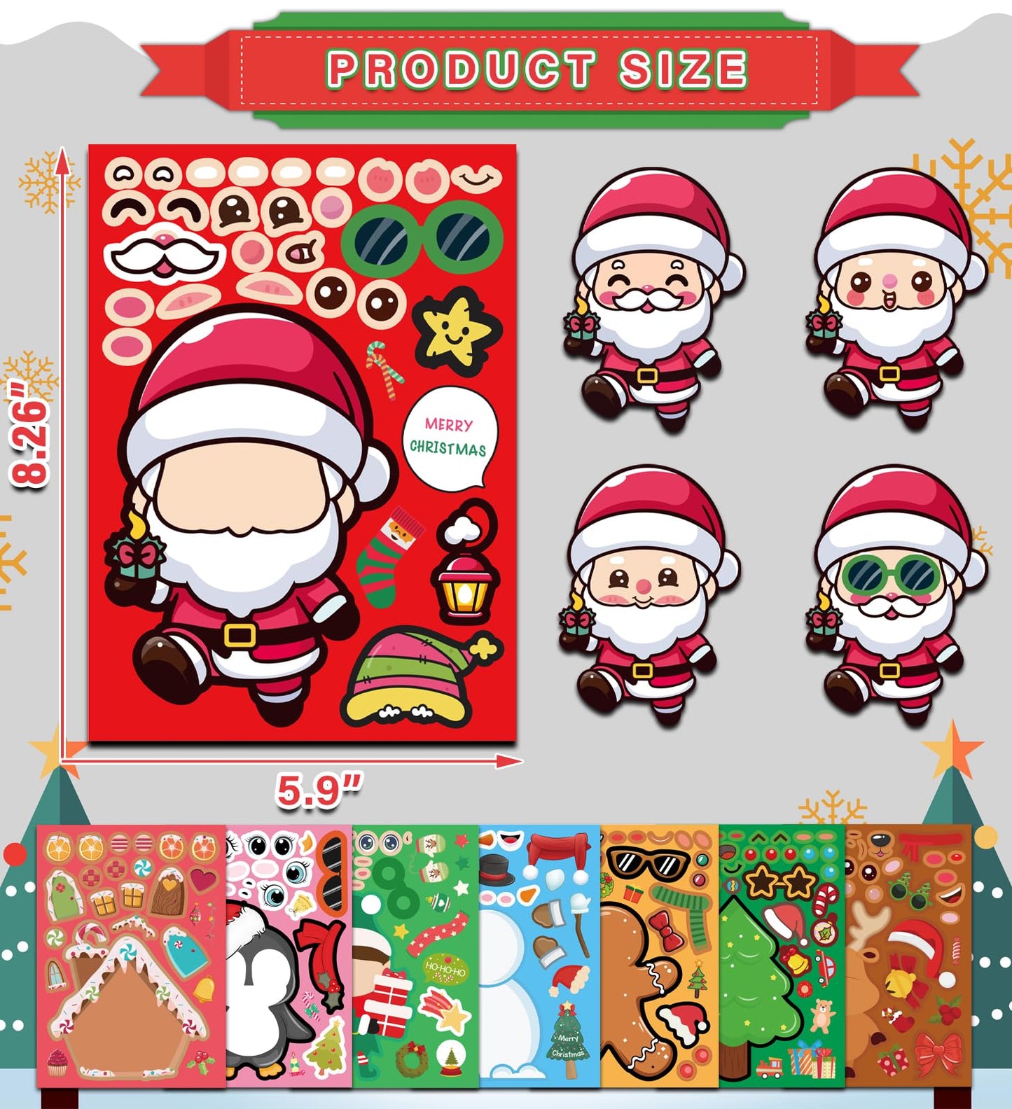 HSHFAMIIY Christmas Stickers – DIY Holiday Crafts & Decorations (24 Sheets)