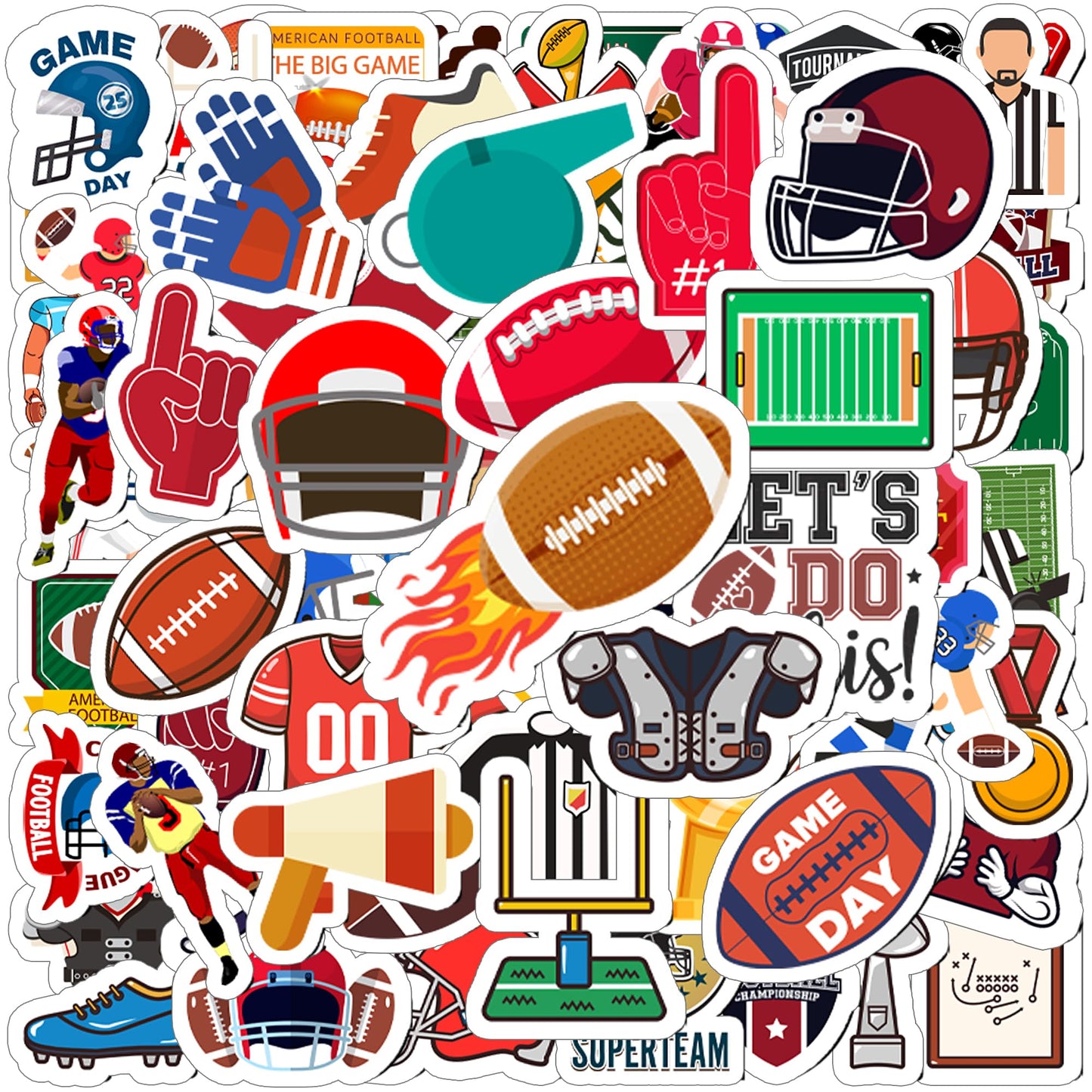 HSHFAMIIY Football Stickers for Kids – 100 Waterproof Vinyl Decals for Parties & Gifts