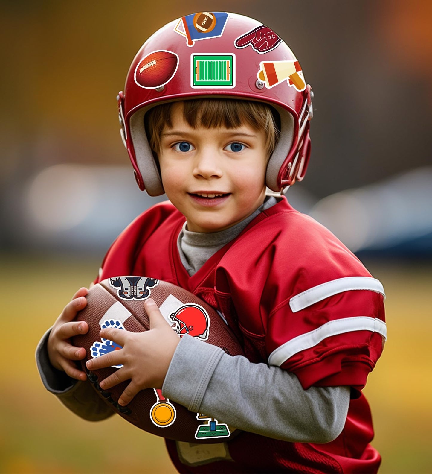HSHFAMIIY Football Stickers for Kids – 100 Waterproof Vinyl Decals for Parties & Gifts