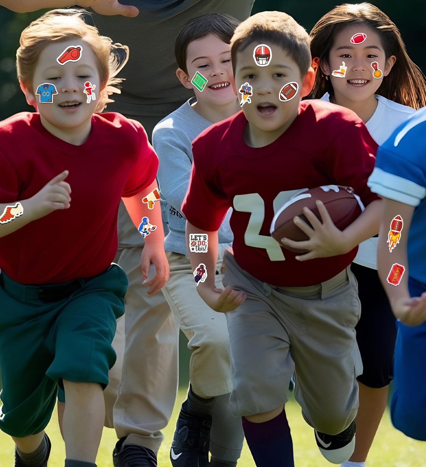 HSHFAMIIY Football Stickers for Kids – 100 Waterproof Vinyl Decals for Parties & Gifts