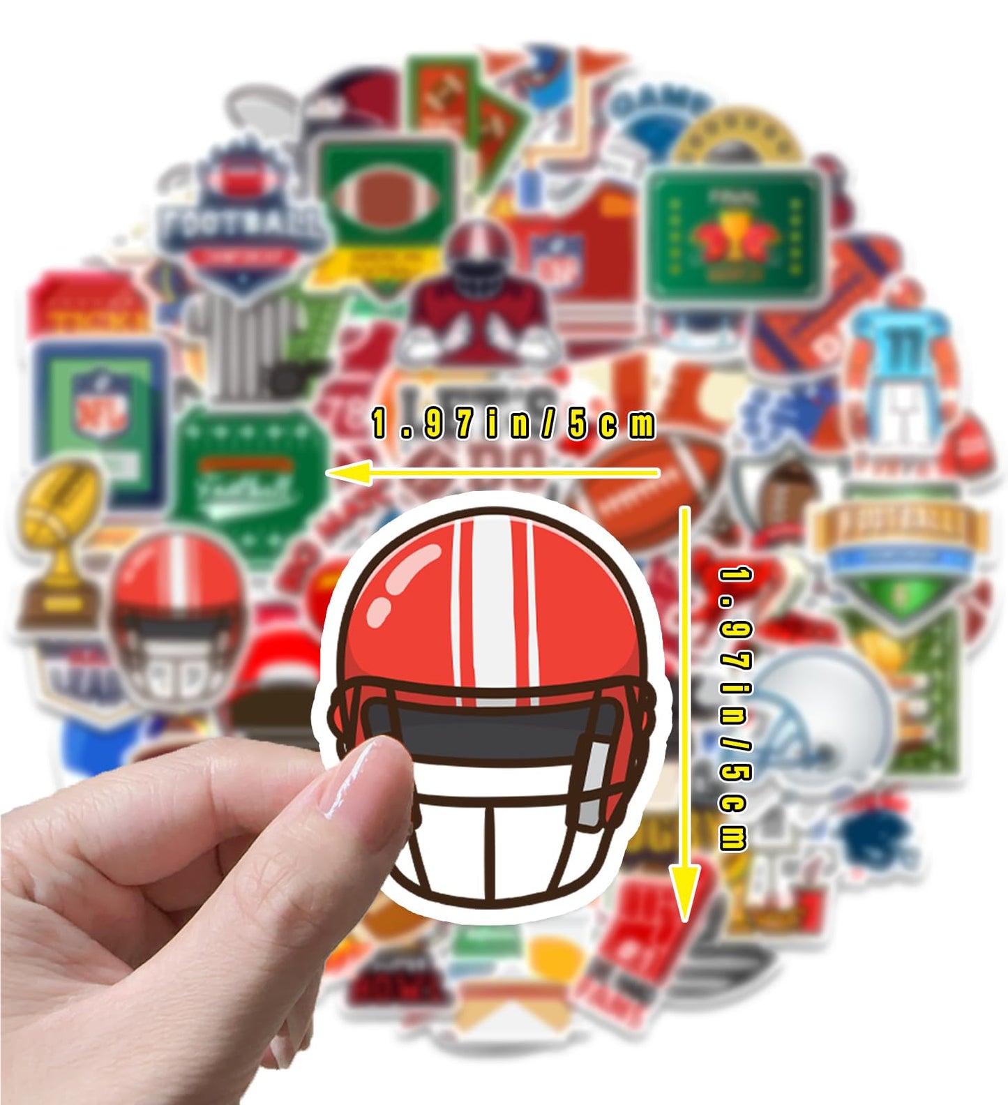 HSHFAMIIY Football Stickers for Kids – 100 Waterproof Vinyl Decals for Parties & Gifts