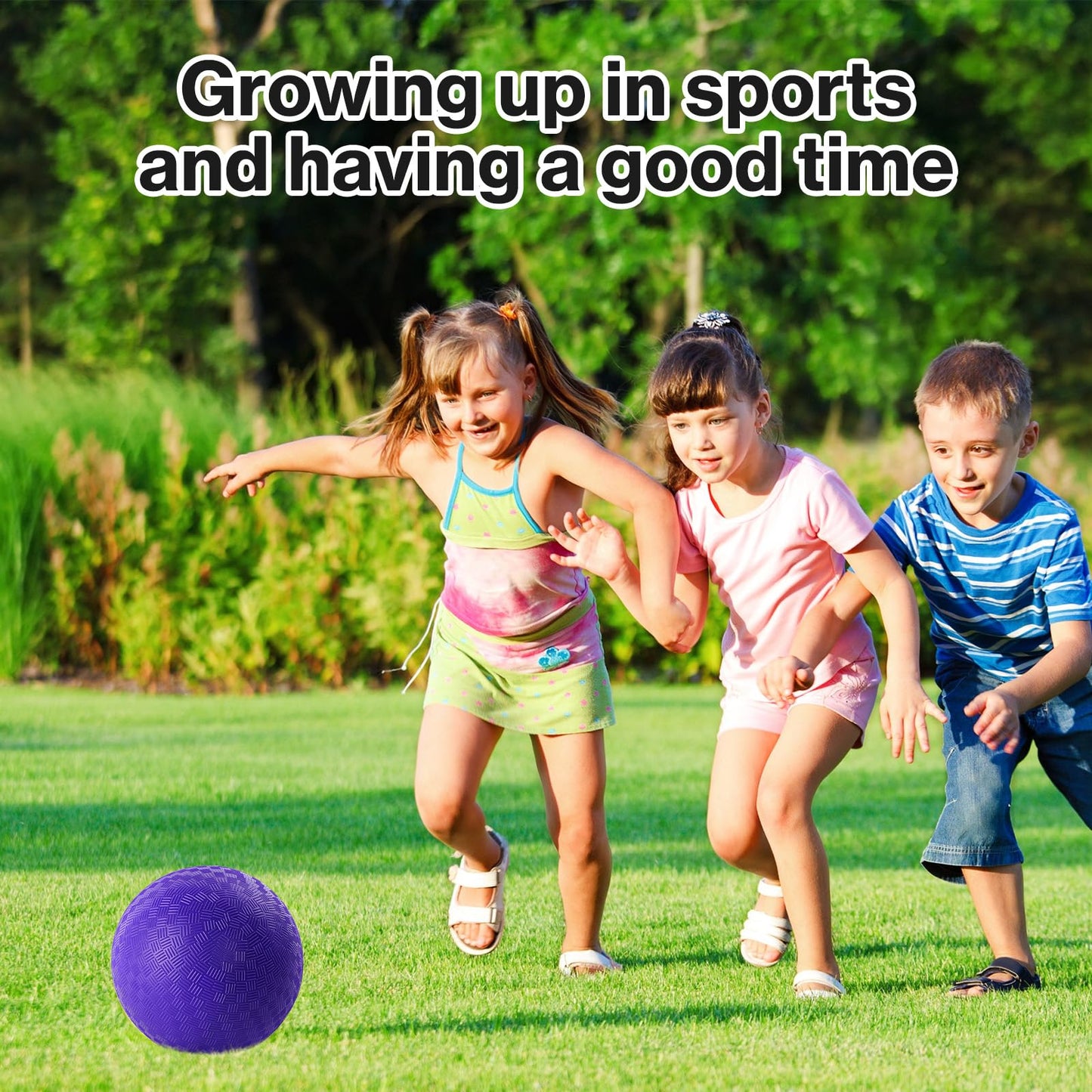 HSLCGF 24 Pcs Dodgeballs - 5 Inch Purple Playground Balls with Pump for Outdoor Play