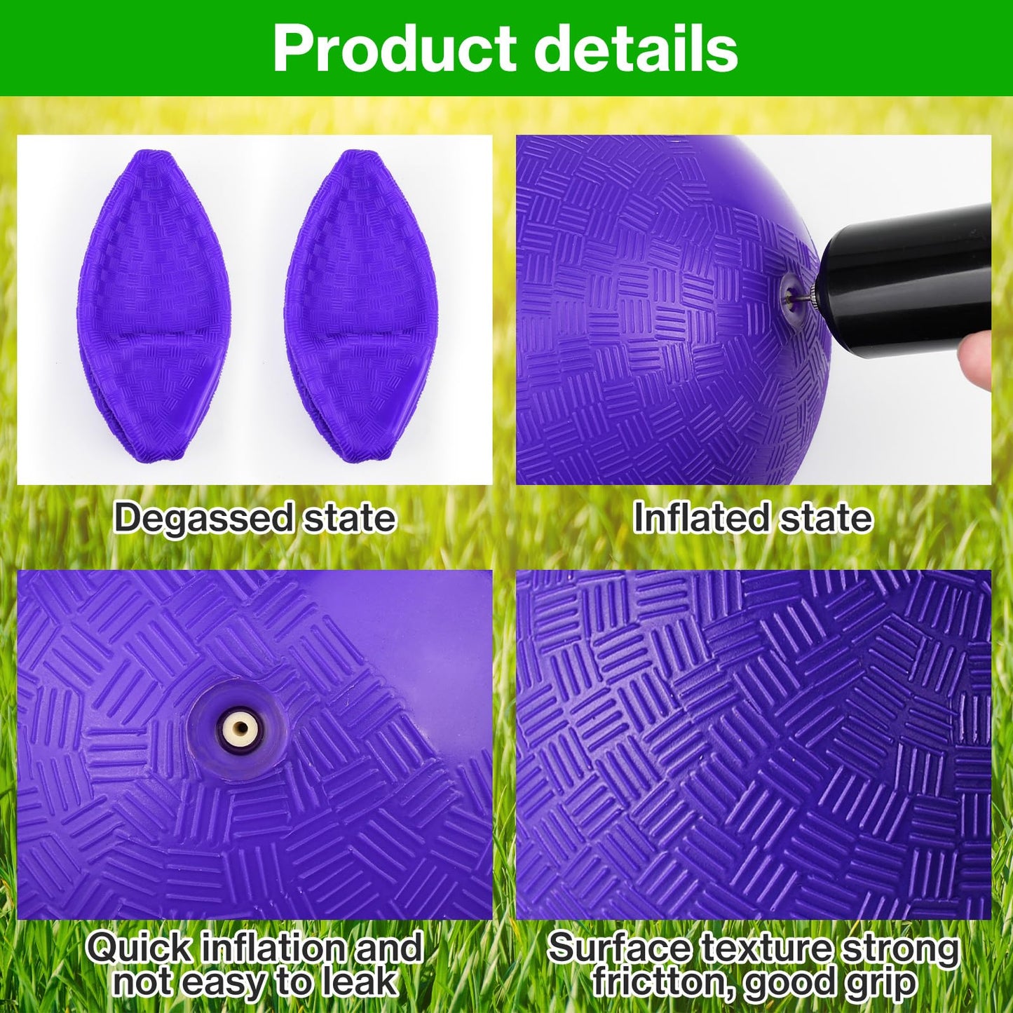 HSLCGF 24 Pcs Dodgeballs - 5 Inch Purple Playground Balls with Pump for Outdoor Play