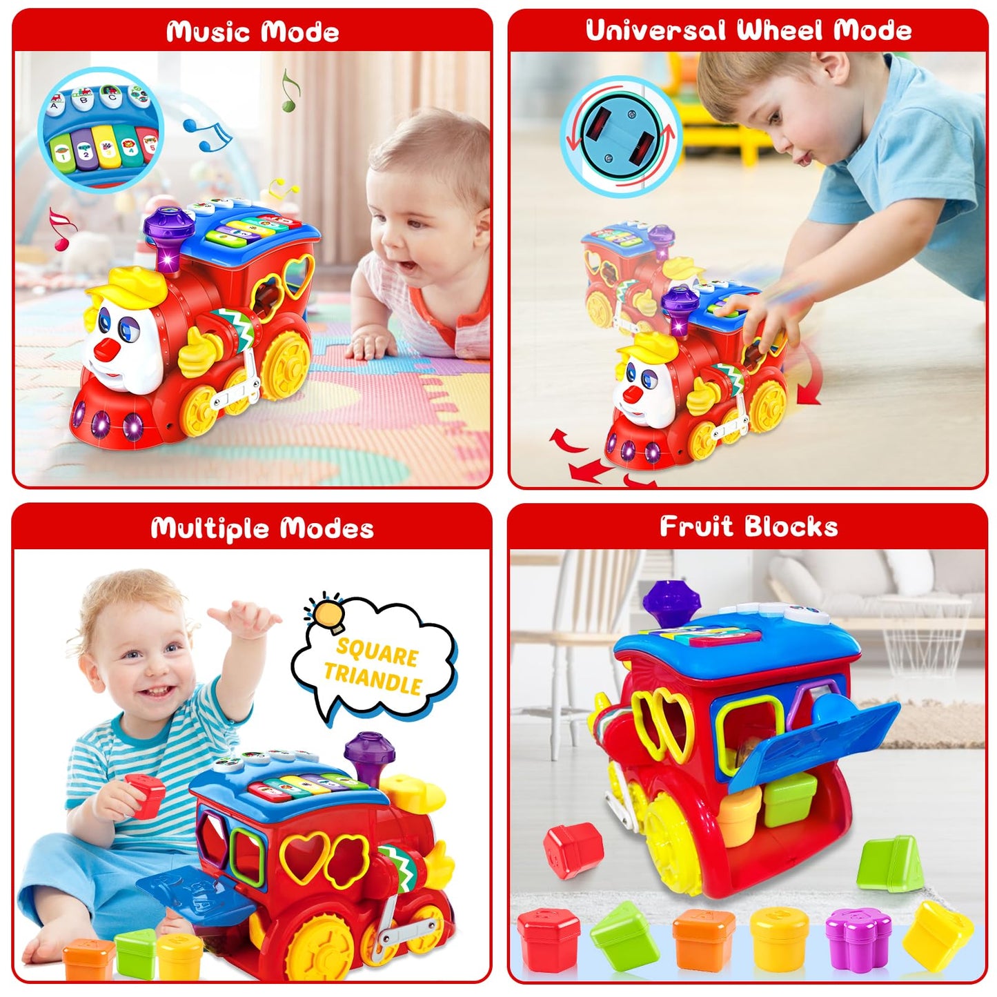 HSNEOI Musical Train Baby Toy – Learning Blocks, Lights & Music for 6–18 Months