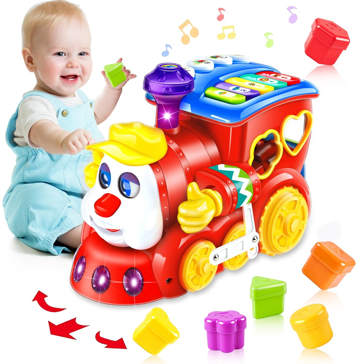 HSNEOI Musical Train Baby Toy – Learning Blocks, Lights & Music for 6–18 Months