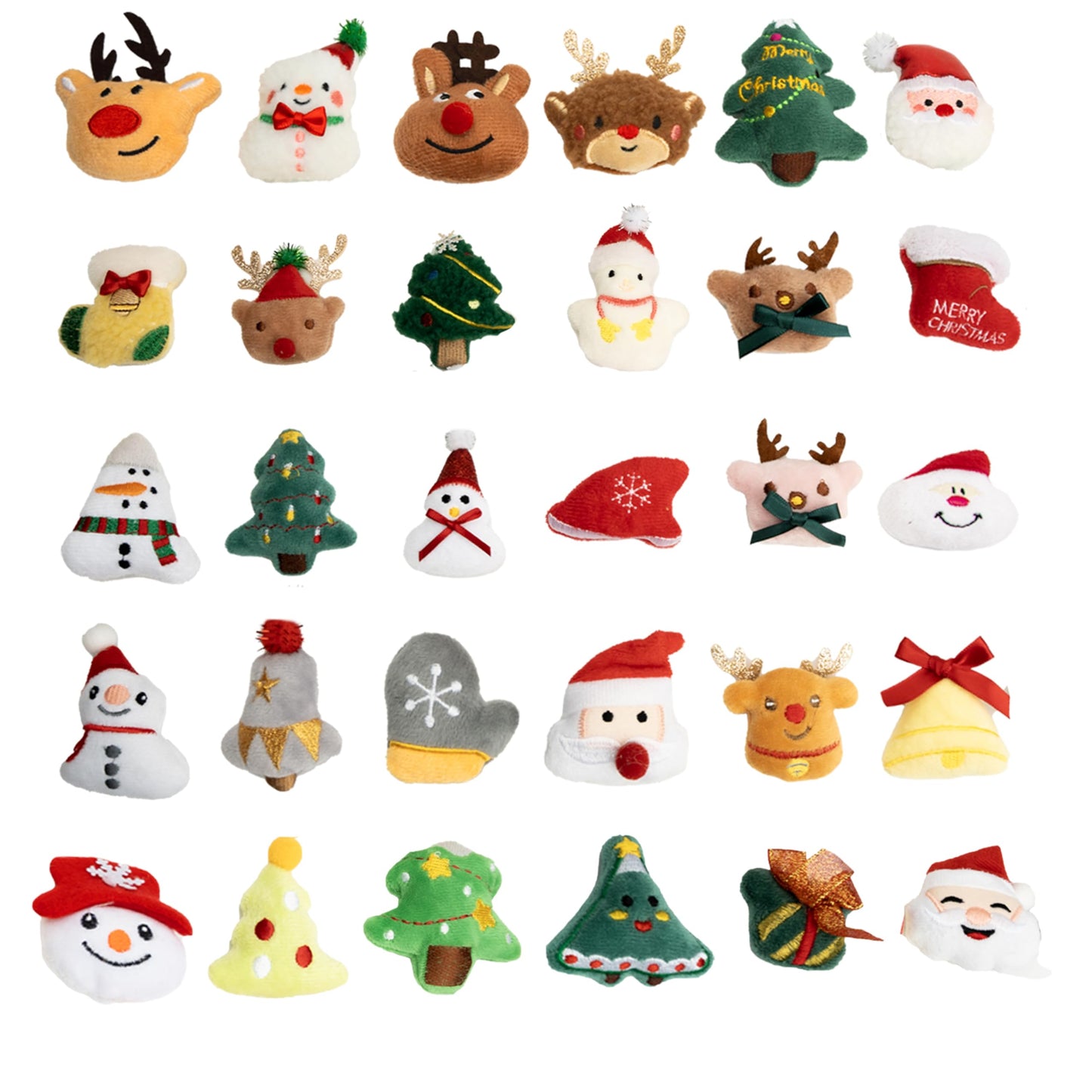 Hsodnr 60-Pack Christmas Mini Plush Ornaments – Angel, Santa, Snowman & Reindeer