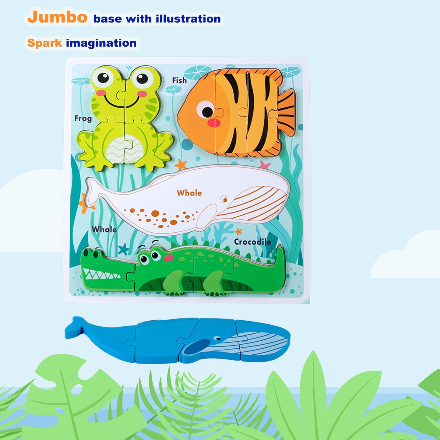 HT HONOR Montessori Puzzle for Toddlers – Educational Wooden Creature Matching & Sorting (Ages 2-4)
