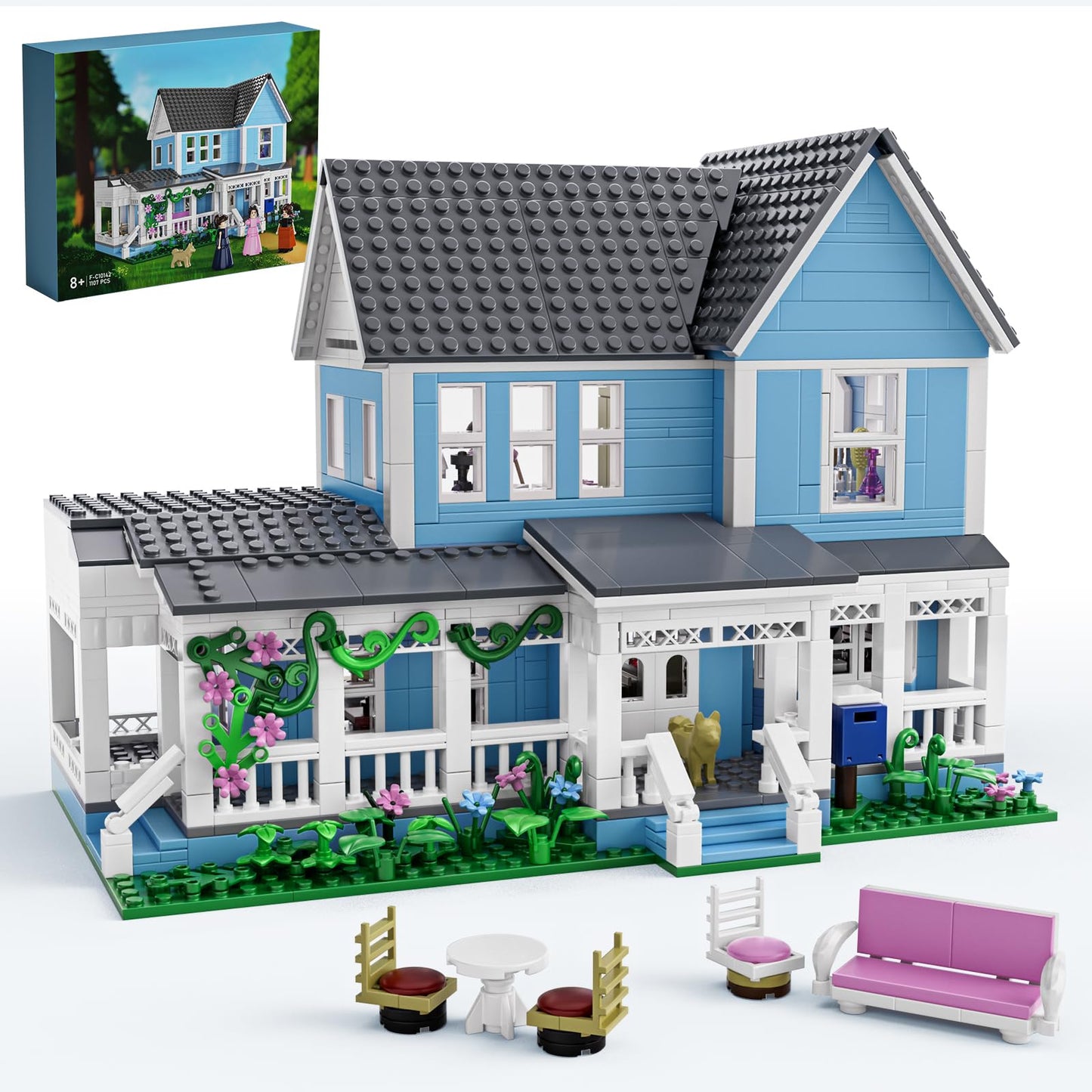 HTOWPMLS Gilmore House Block Set (1107 PCS) – LEGO-Compatible Lorelai & Stars Hollow Gift