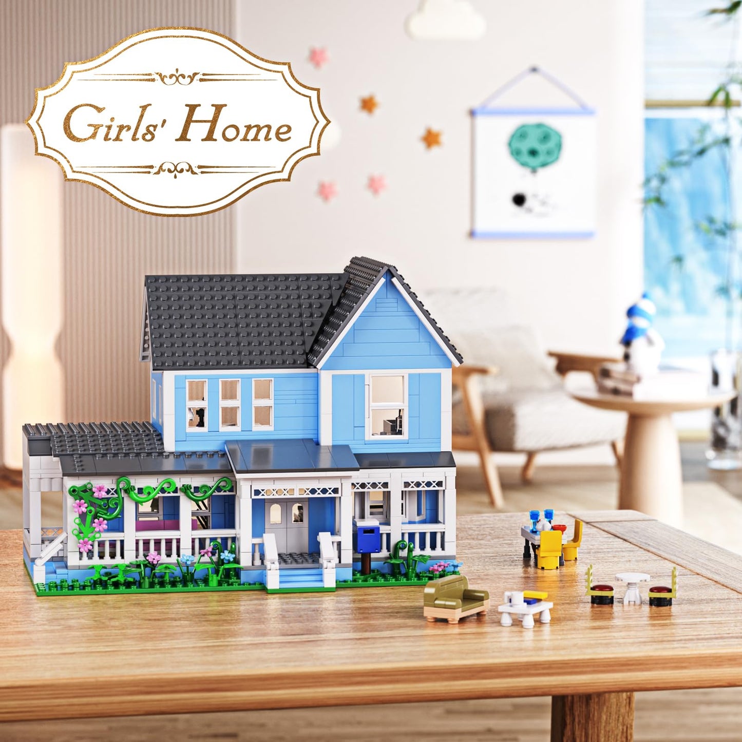HTOWPMLS Gilmore House Block Set (1107 PCS) – LEGO-Compatible Lorelai & Stars Hollow Gift