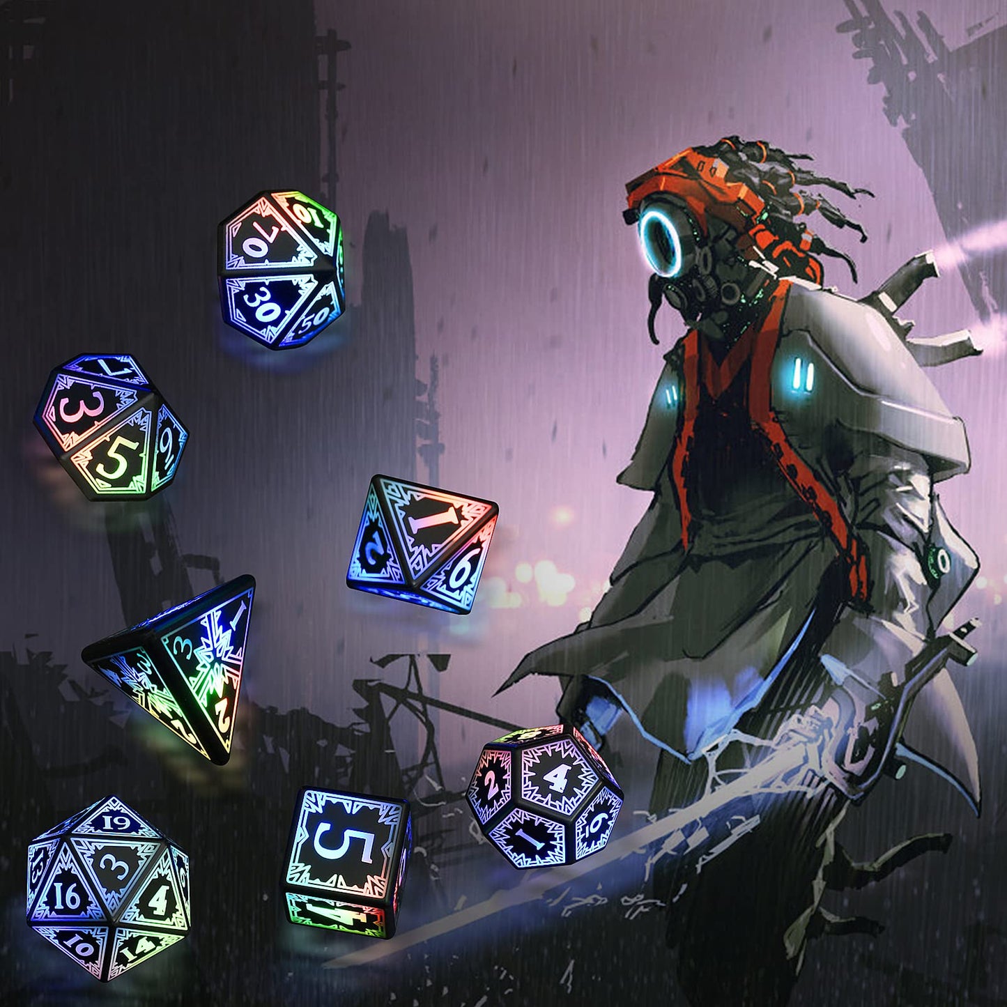 HTPOW Light Up LED Dice Set – Glow DND Dice for D&D & Tabletop RPGs