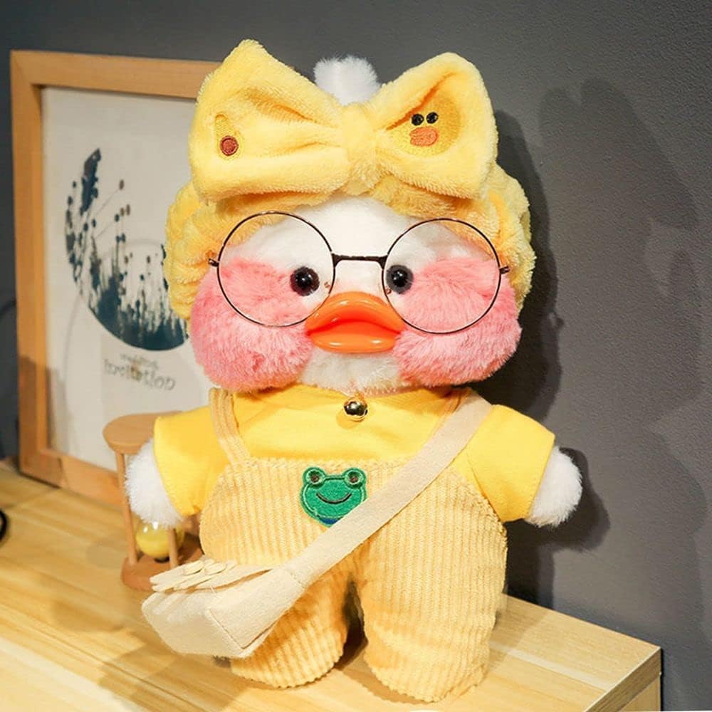 Htppzjr Cartoon Duck Clothes — White & Yellow Plush Outfit for Stuffed Animals