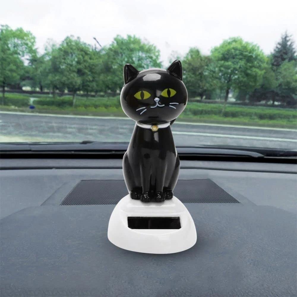 Htppzjr Solar Cat Toy Dancing — Eco-Friendly Car Dashboard & Desk Ornament