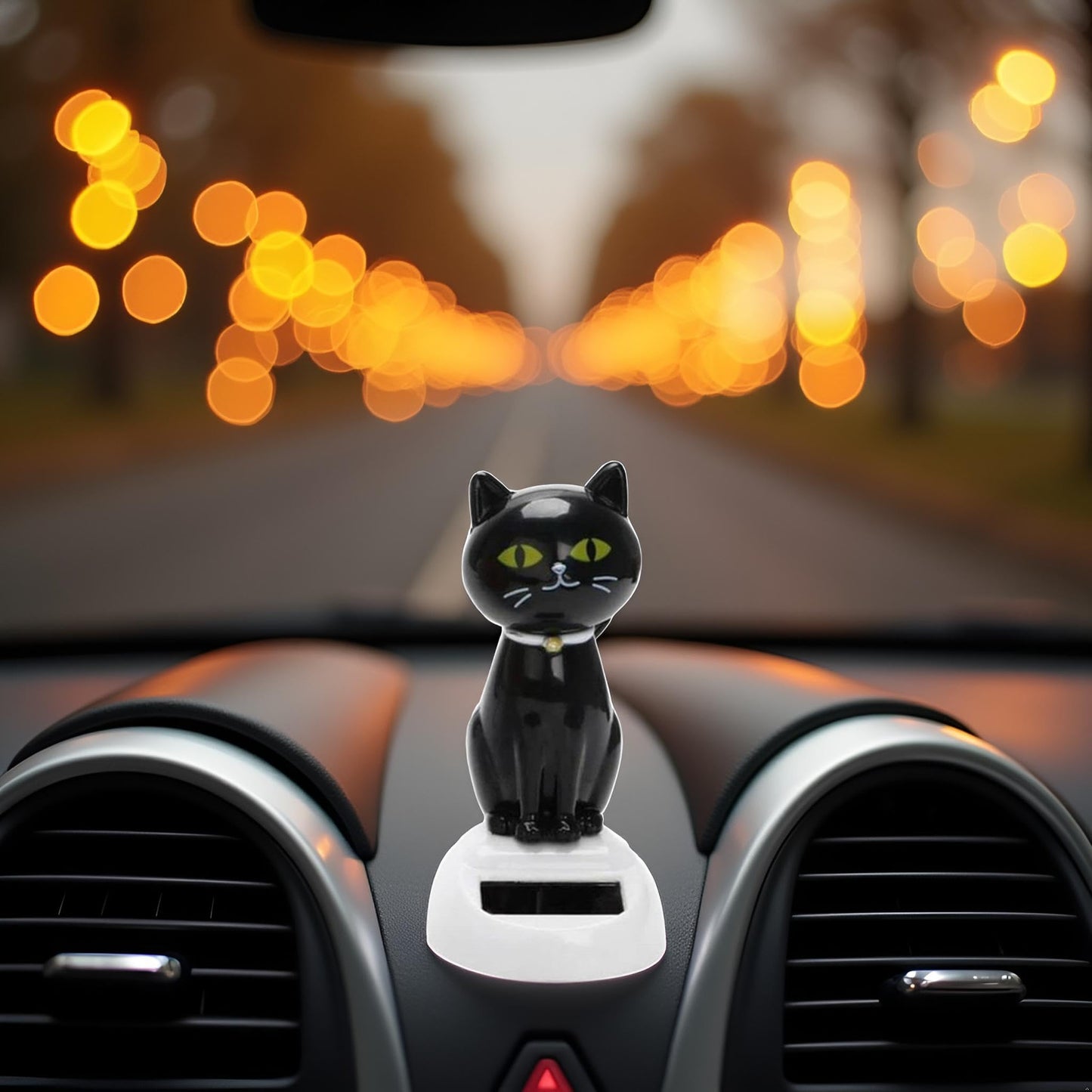 Htppzjr Solar Cat Toy Dancing — Eco-Friendly Car Dashboard & Desk Ornament