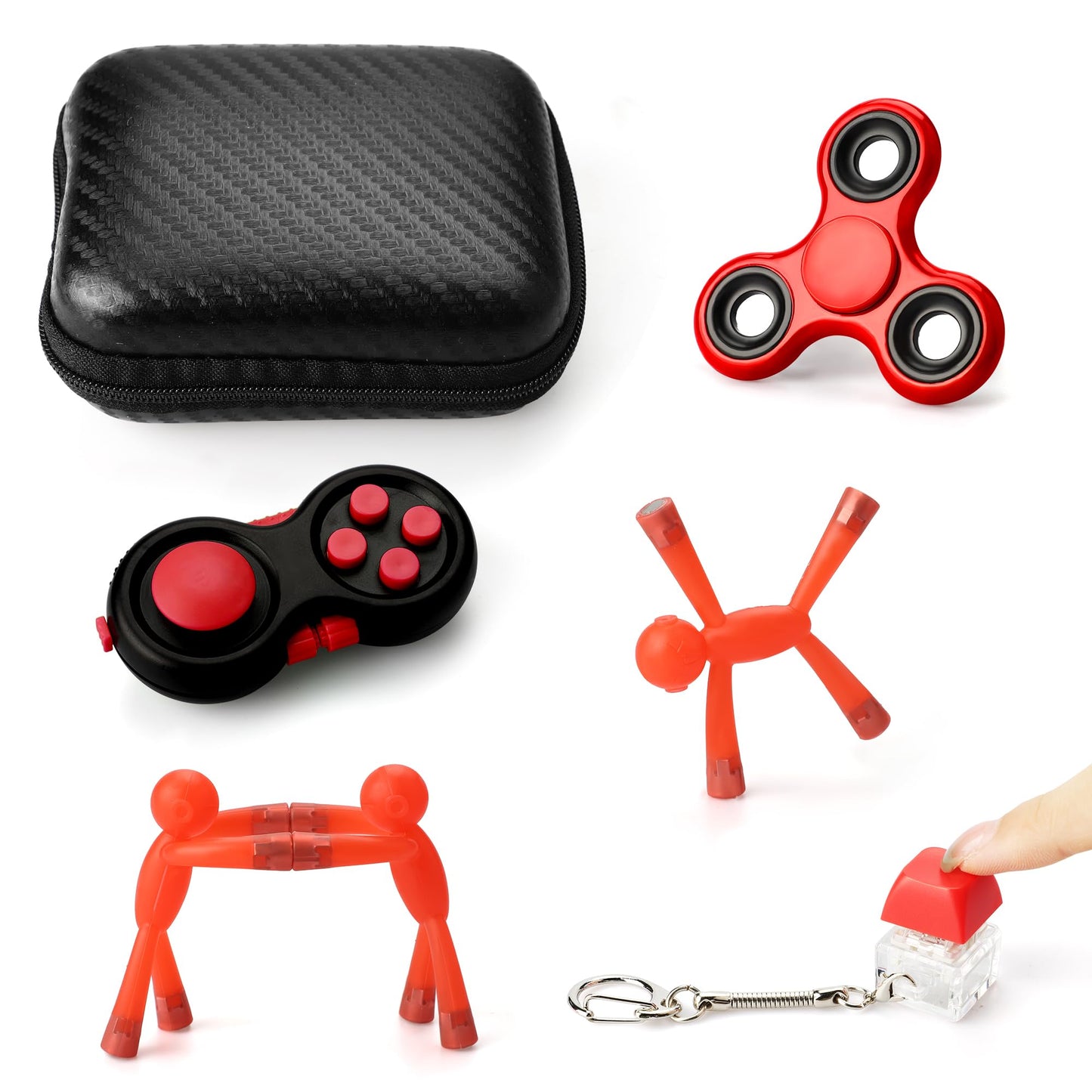 HTSHO Adult Fidget Toys - Car Ride Activities for Kids Aged 4-8 | Travel Essentials (Red)