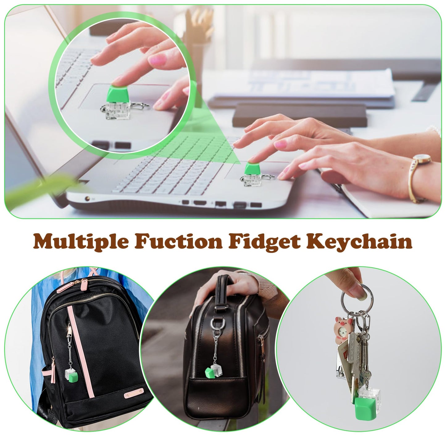 HTSHO Fidget Toys Pack – Green Travel Toys for Adults, Kids (Ages 4-8, 3-5)