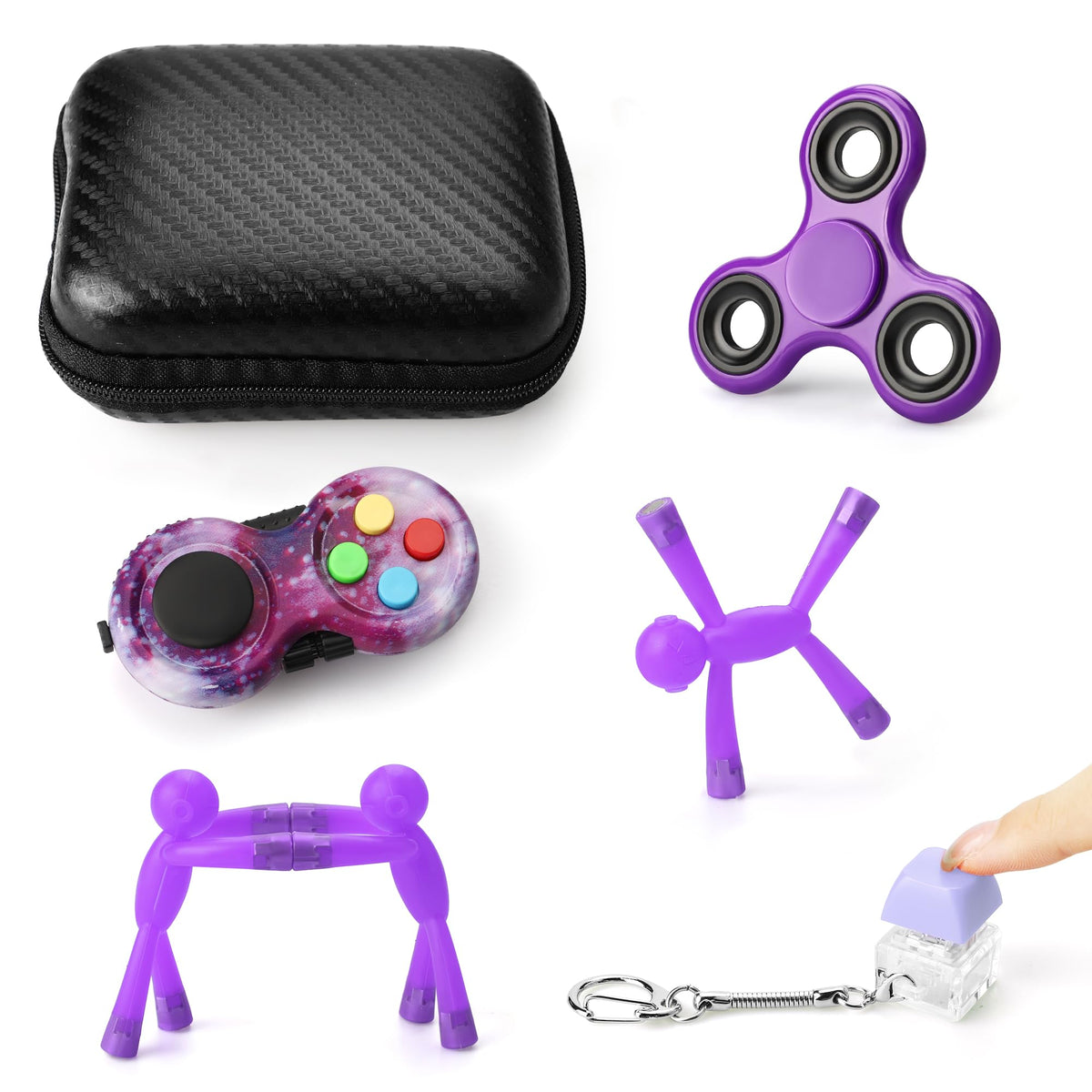 HTSHO Purple Adult Fidget Toys – Travel Pack for Kids, Teens & Adults