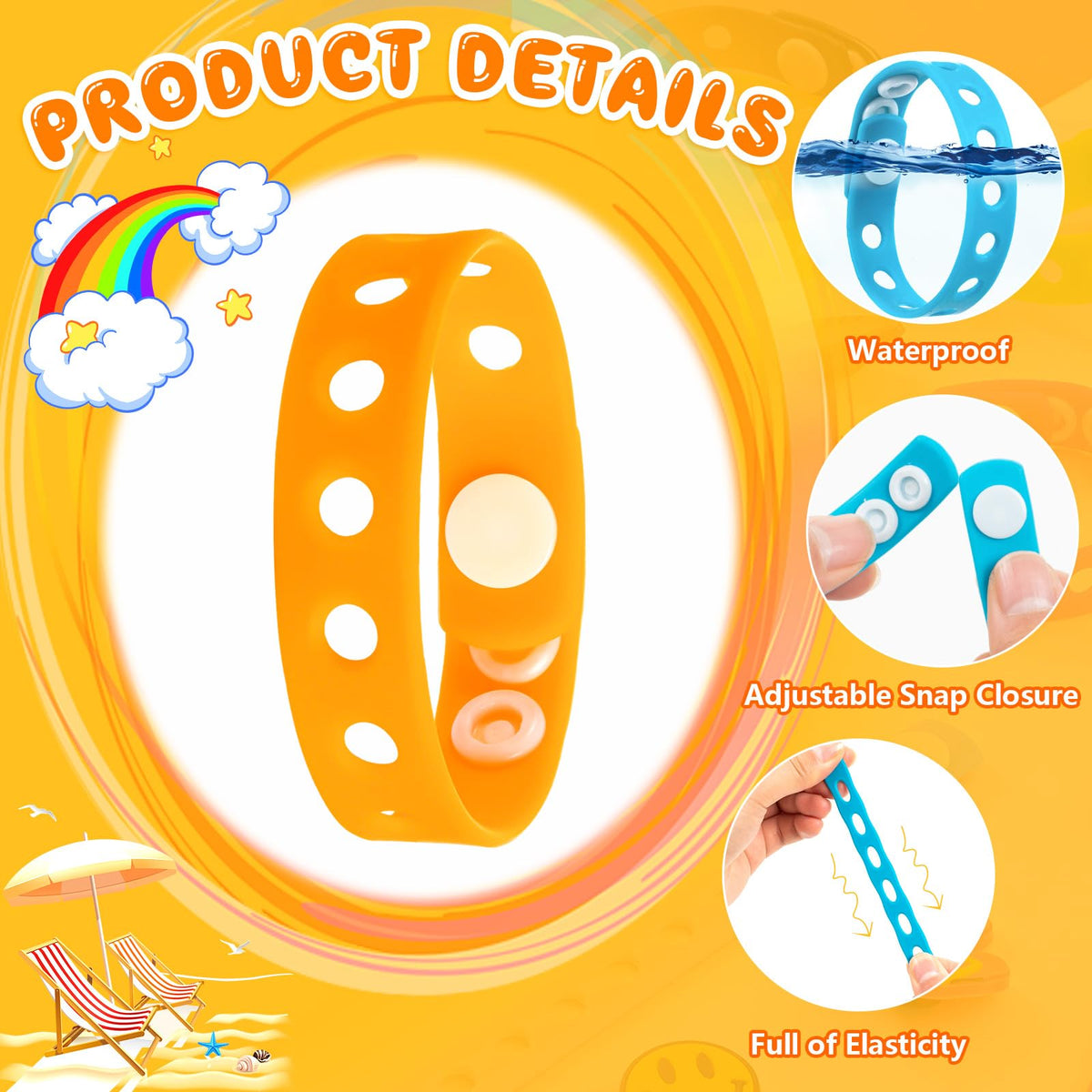 HTZNHXT 20 Pcs Silicone Charm Bracelets – Adjustable 8-Inch Kids Wristbands, Bulk Class Party Favors