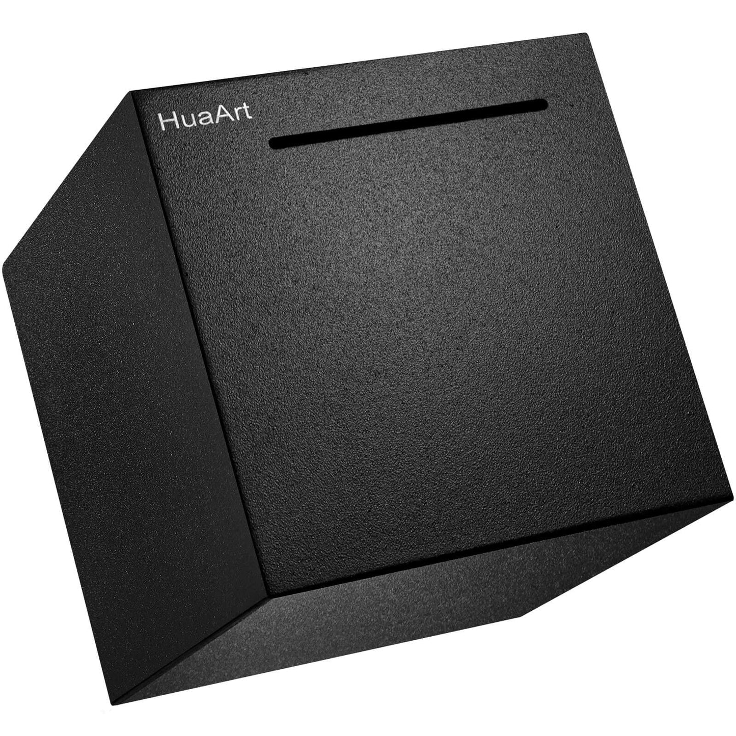 HuaArt Piggy Bank for Adults - Stainless Steel, Matte Black, Non-Openable Saving Box (4.72in)