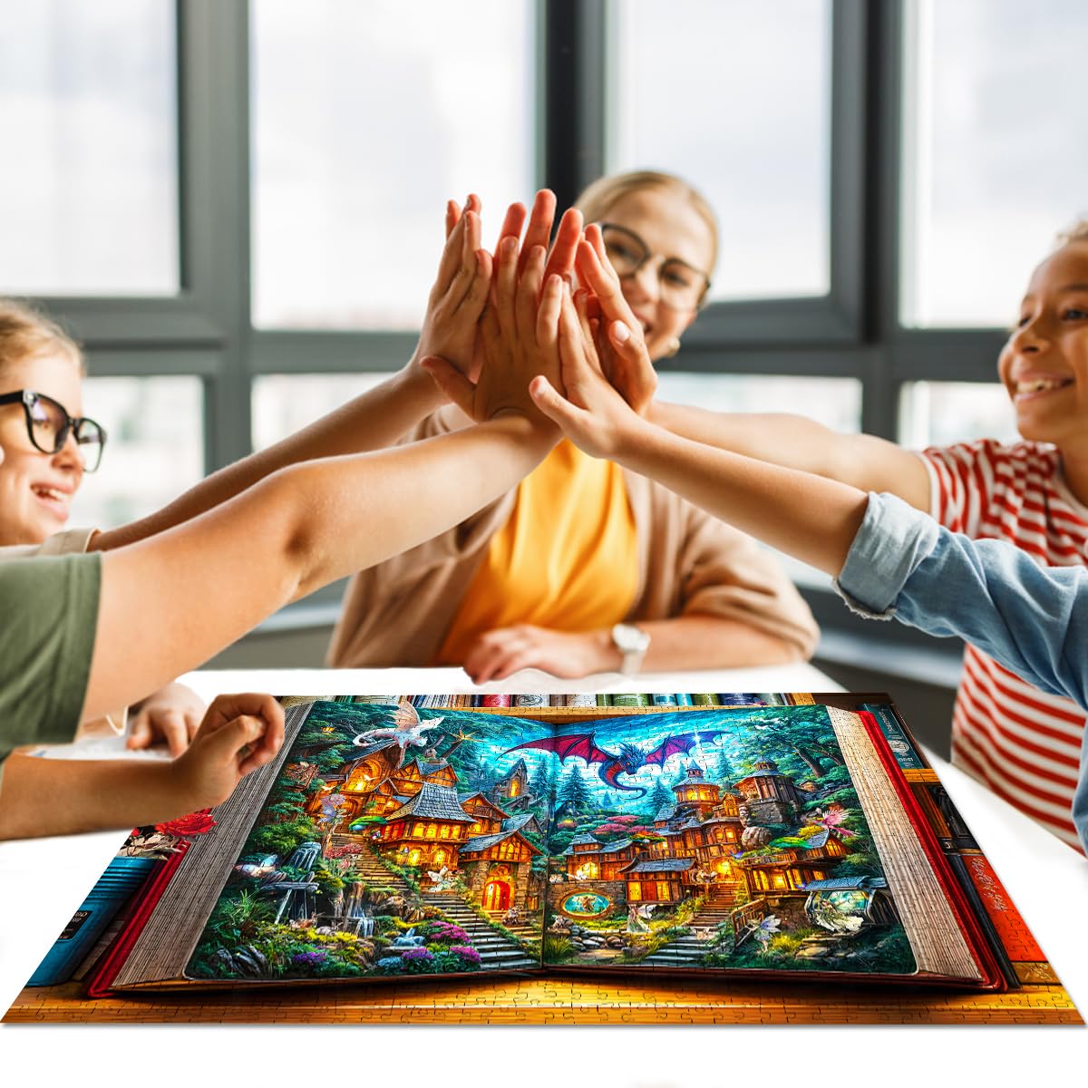 HUADADA 1000-Piece Jigsaw Puzzle for Adults – The Magic Book of Fairy Tales