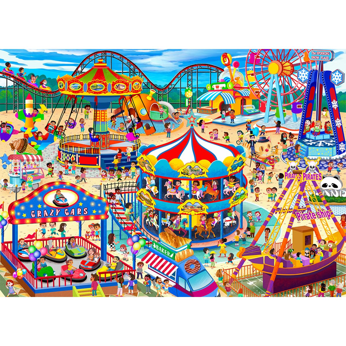 HUADADA 1000-Piece Jigsaw Puzzle – Amusement Park Edition for Adults
